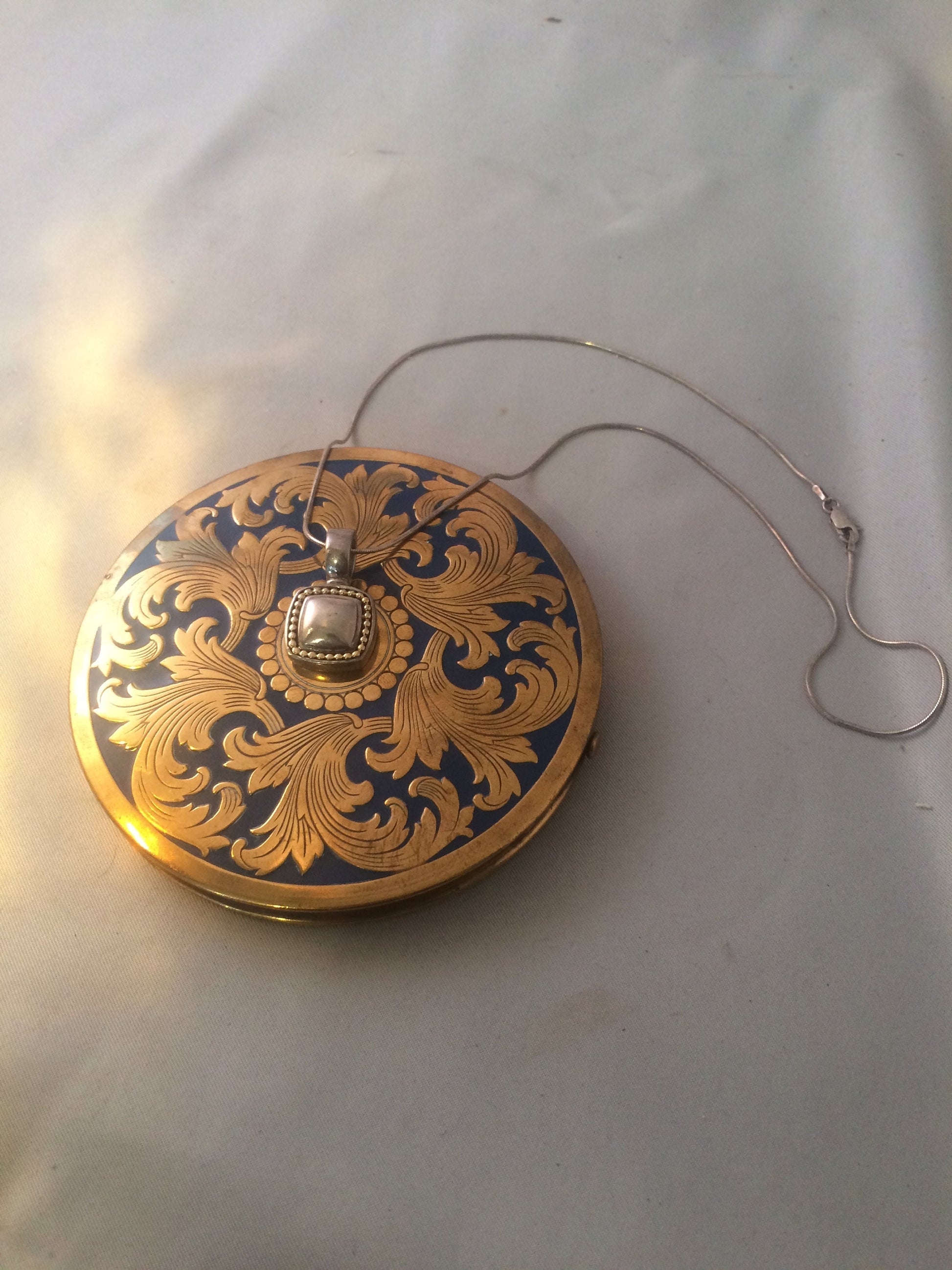 Silver Square Italy made necklace