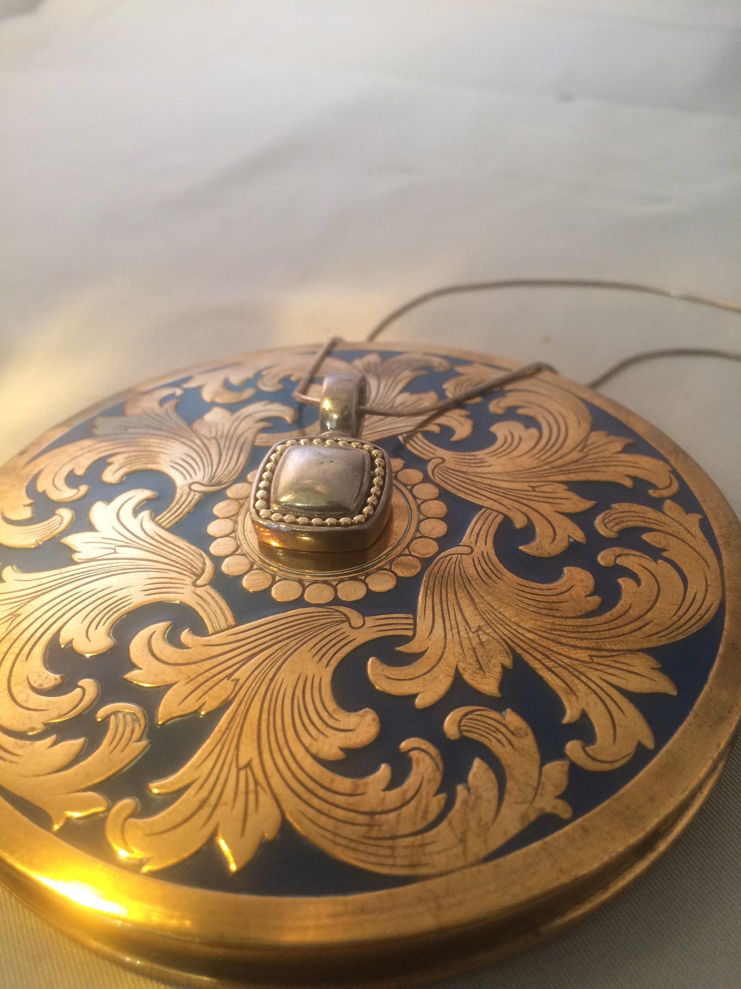 Silver Square Italy made necklace