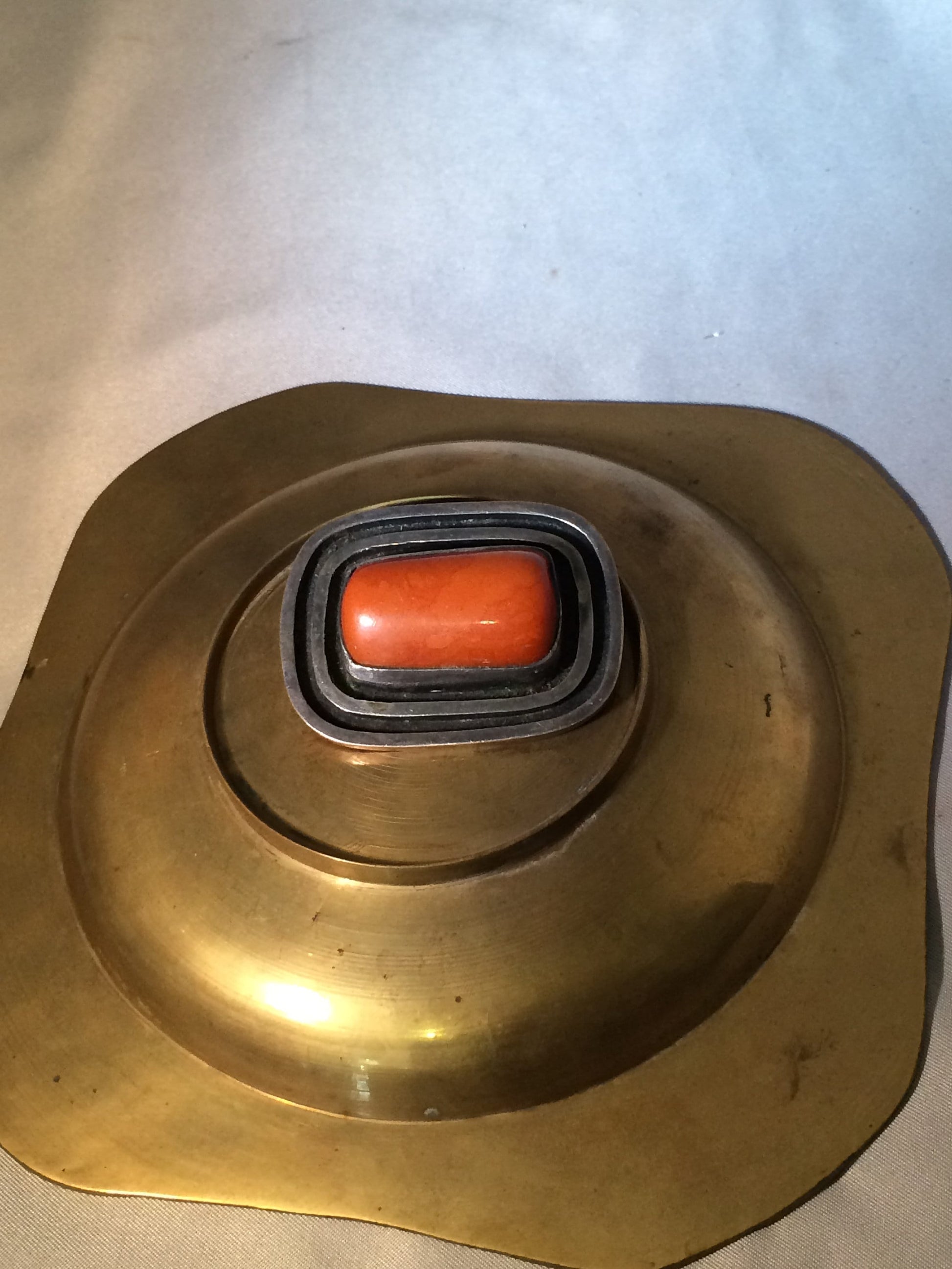 Silver and Bakelite Brooch