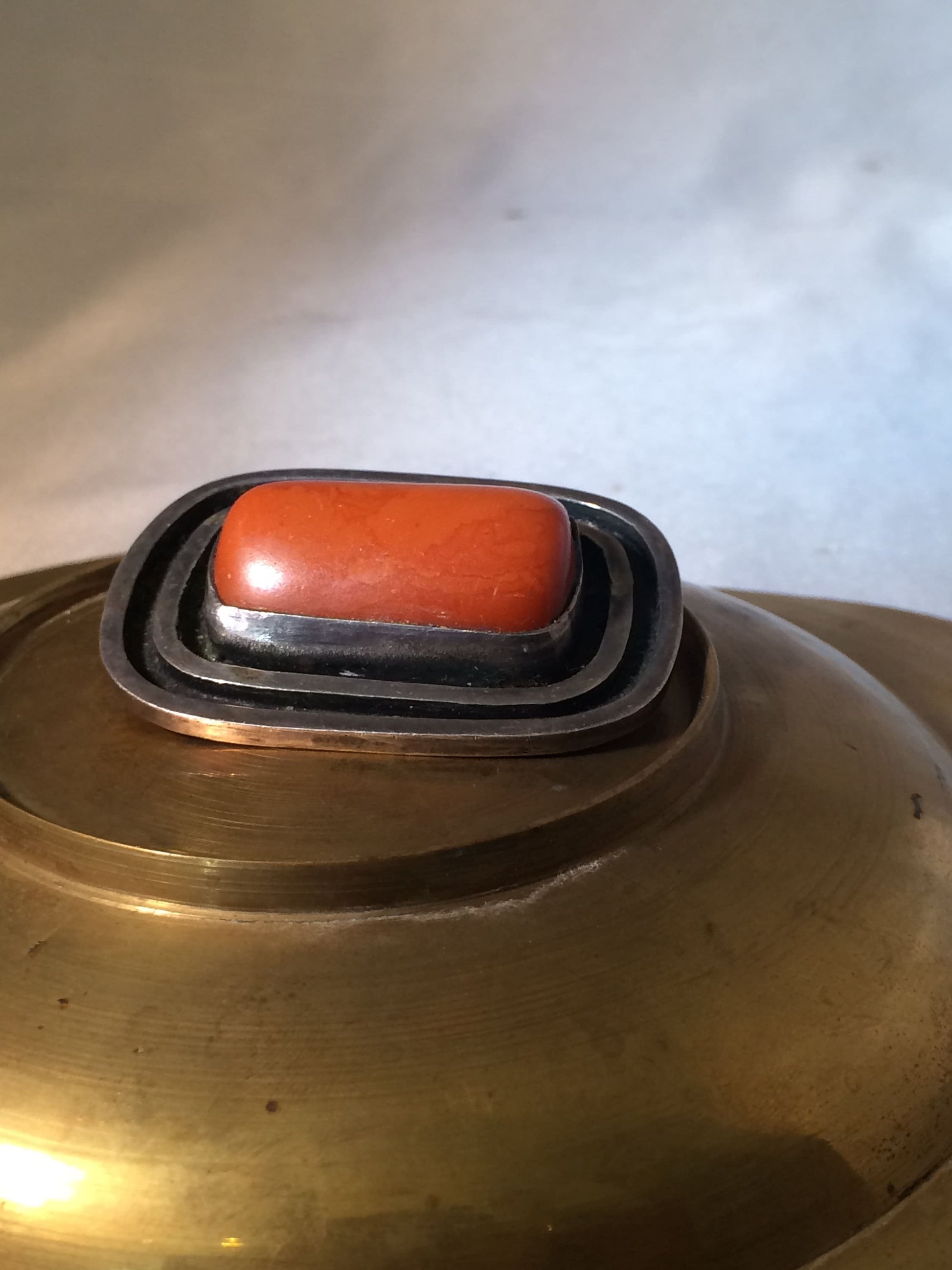 Silver and Bakelite Brooch