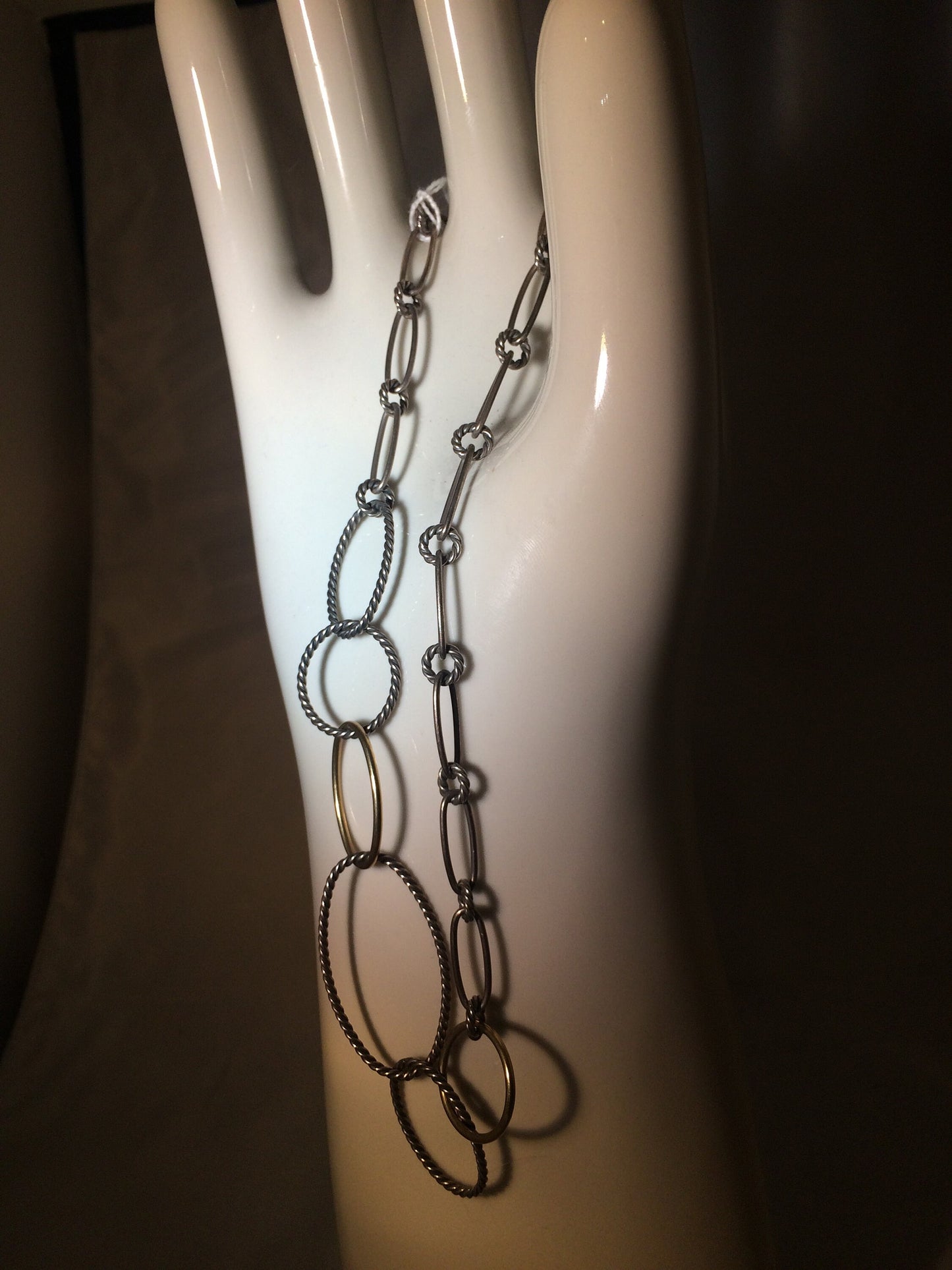 David Yurman Silver and Gold looped Necklace