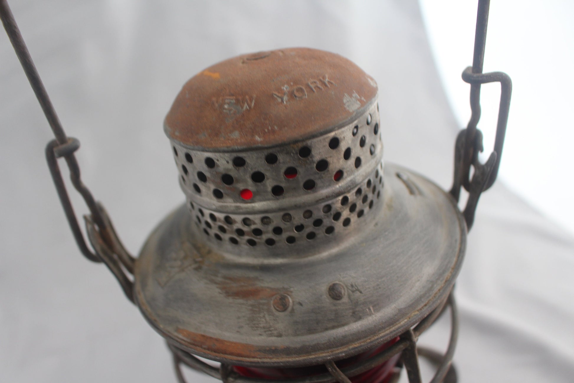 Long Island Rail Road Red Glass Lantern