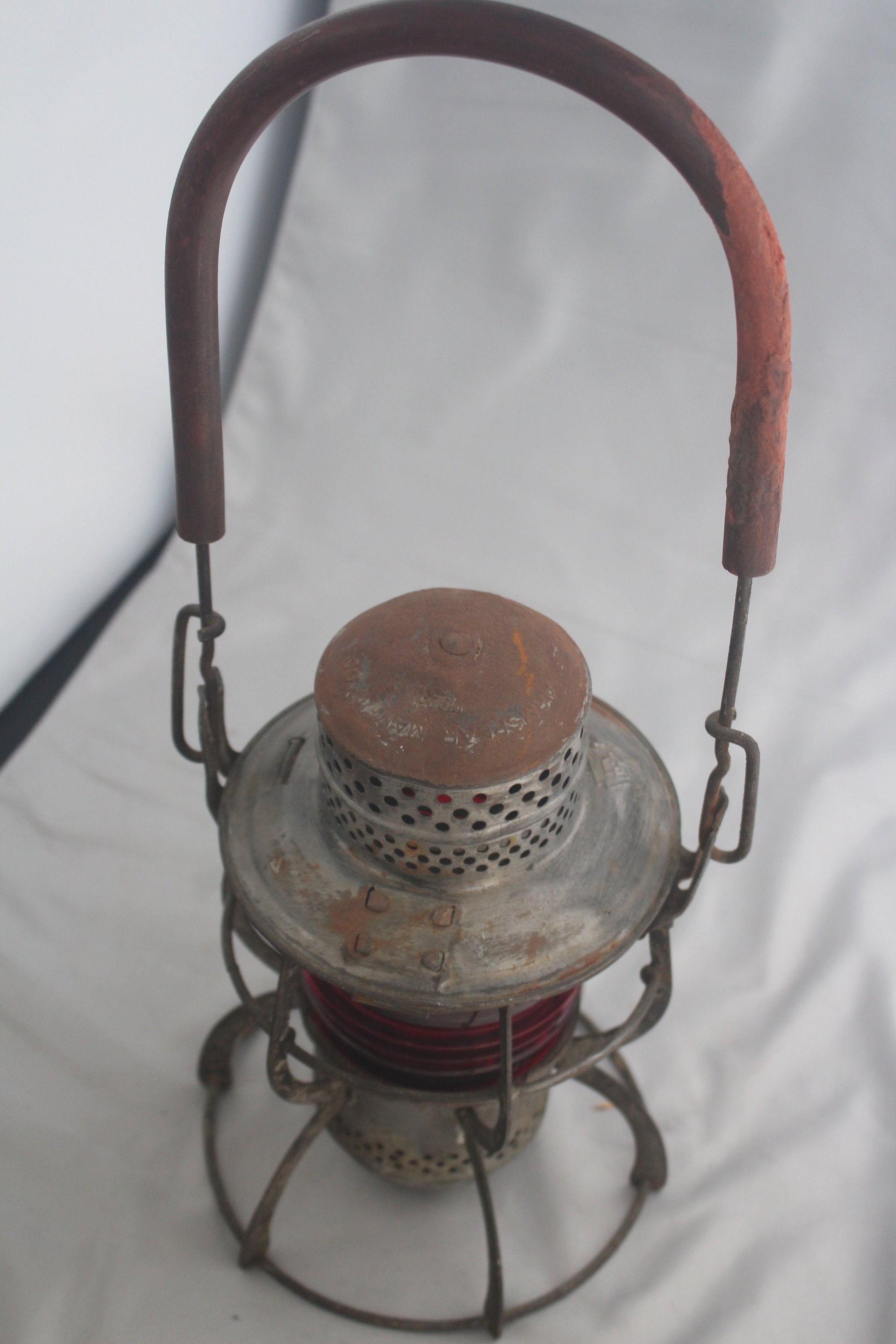 Long Island Rail Road Red Glass Lantern