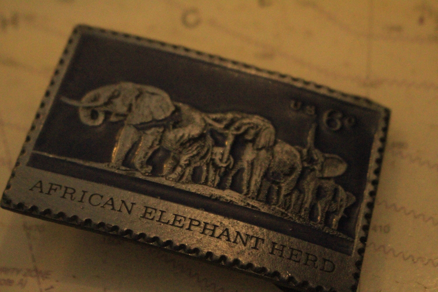 Vintage African Elephant Belt Buckle