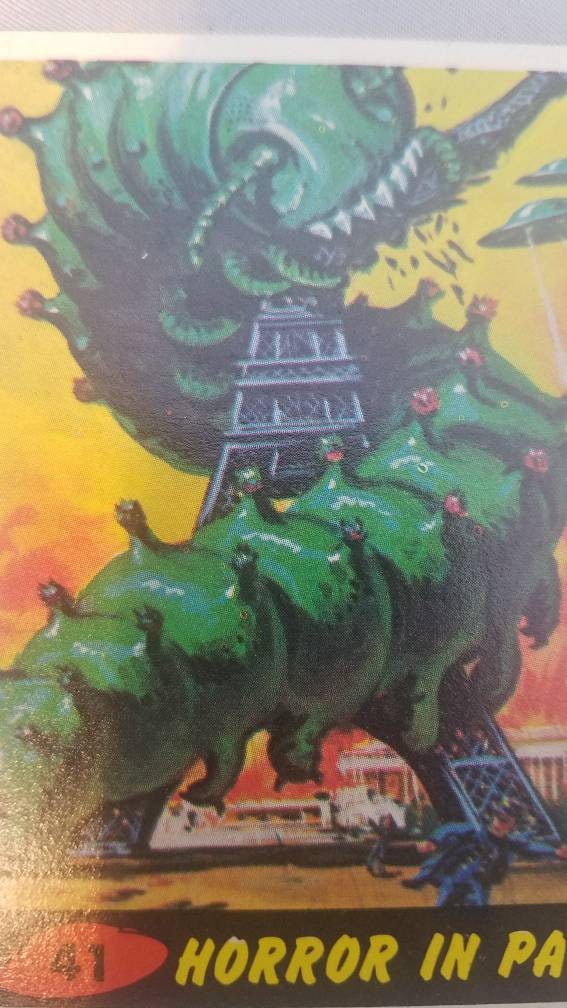 Vintage 1962 Topps #41 Bubbles Mars Attacks - "Horror in Paris" Trading Card | Memorabilia