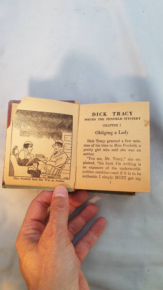 Vintage "Dick Tracy Solves the Penfield Mystery" Book, Chester Gould, Retro Detective Novel, Collectible Mystery, Classic Comic