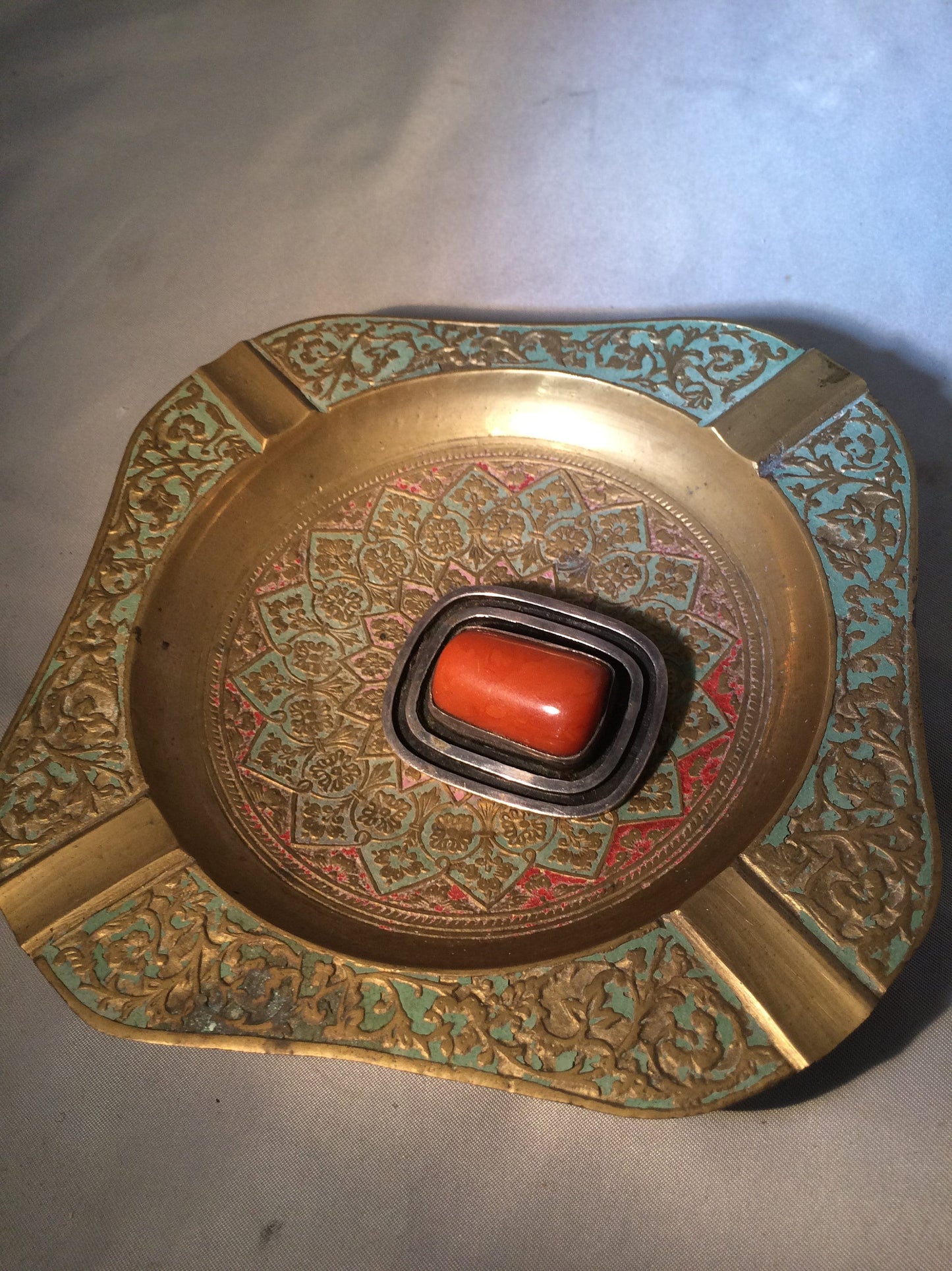 Silver and Bakelite Brooch