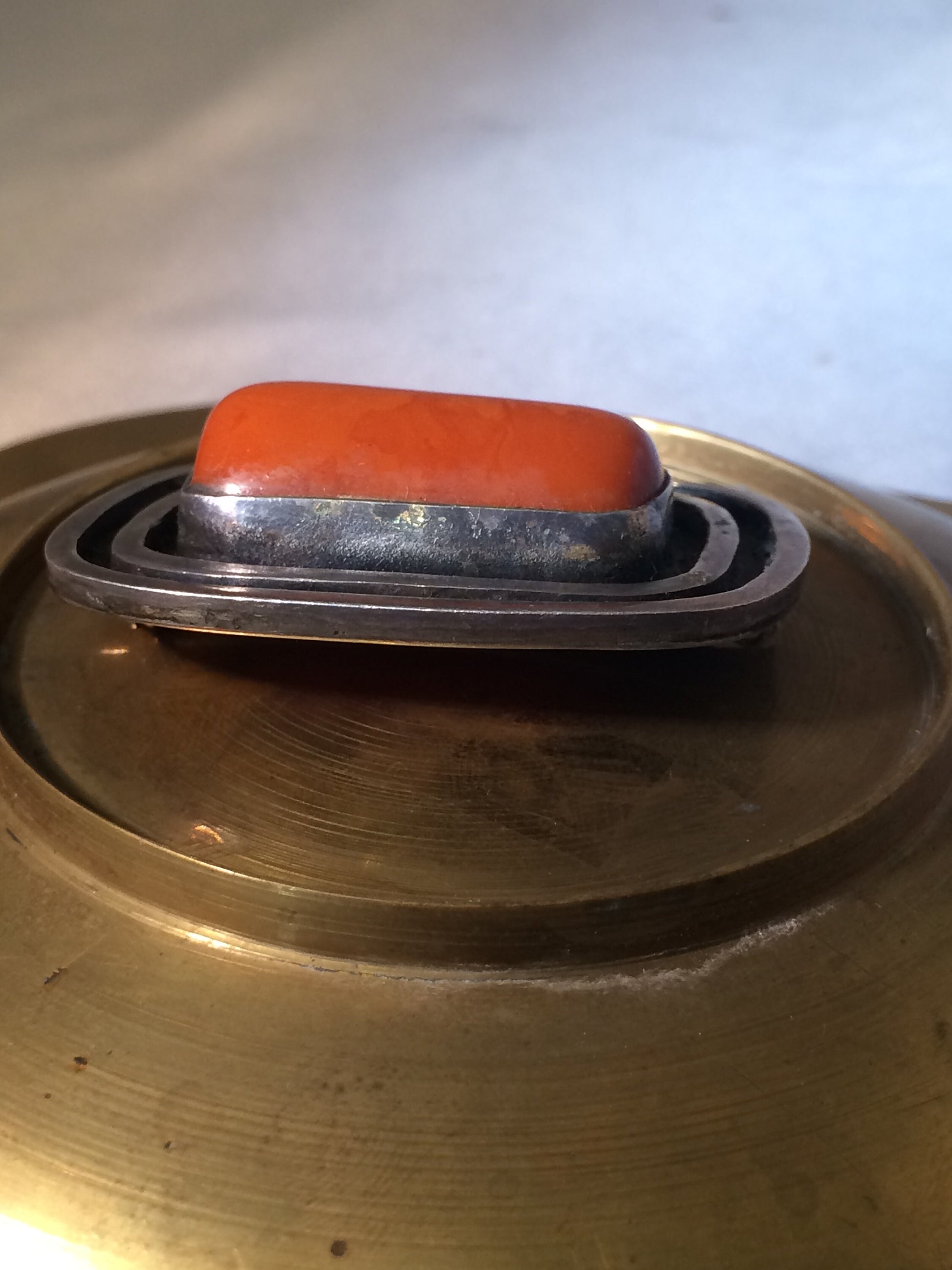 Silver and Bakelite Brooch