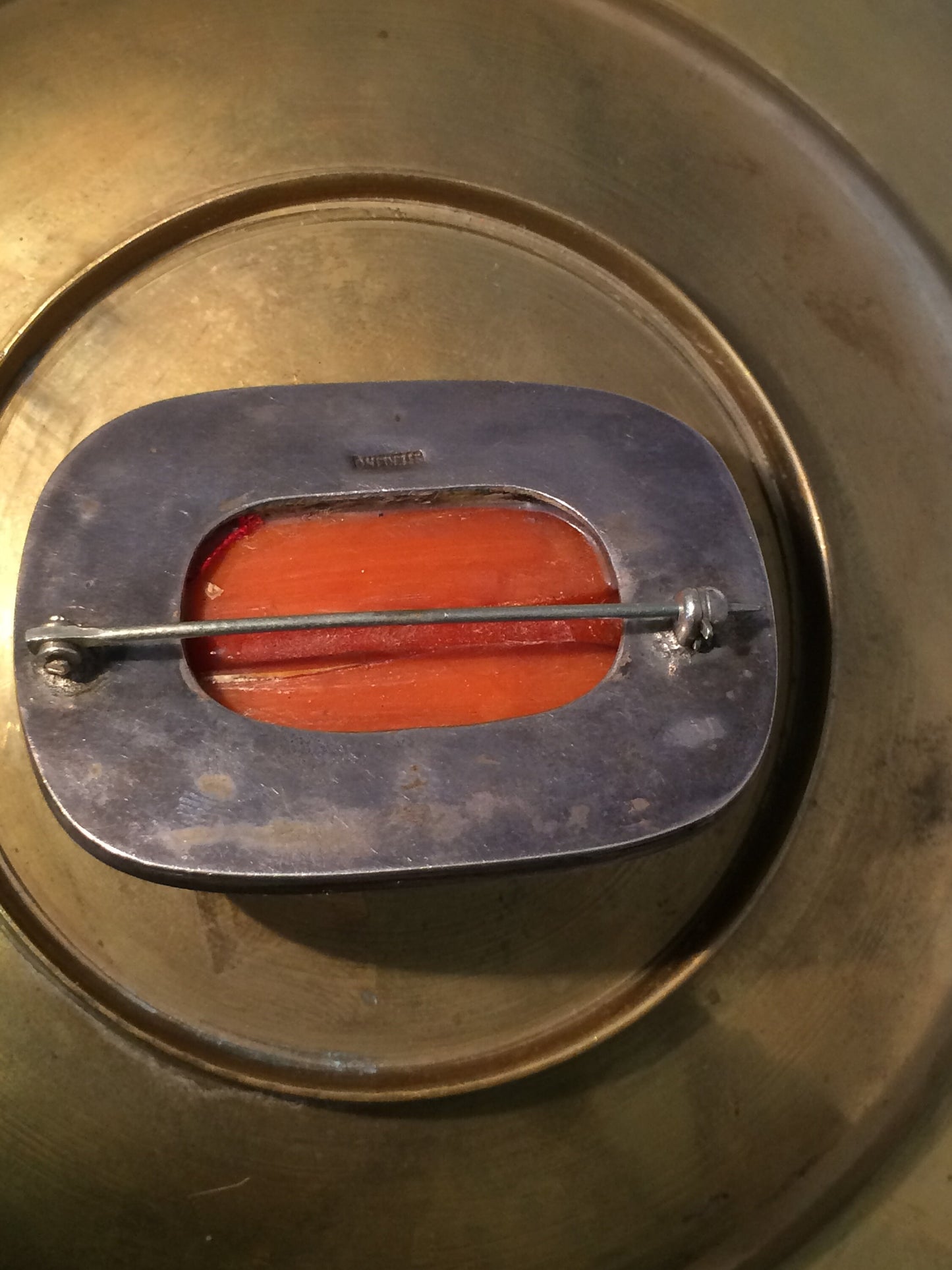 Silver and Bakelite Brooch