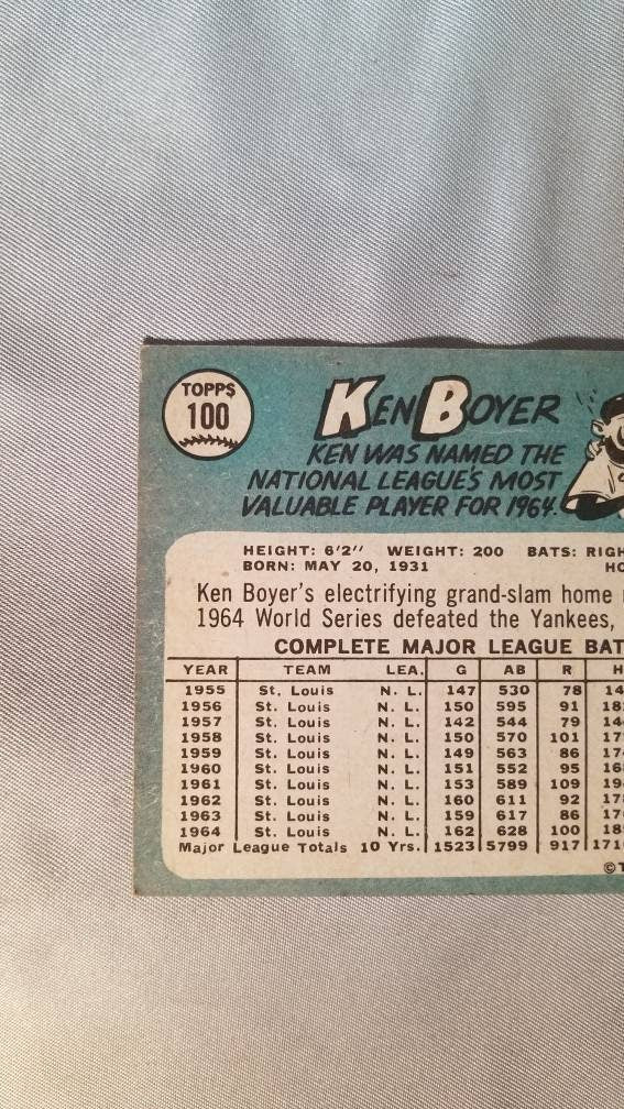 1964 Vintage Ken Boyer Baseball Card