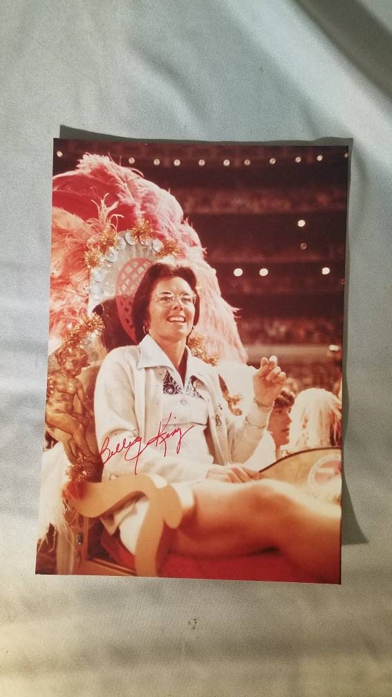 Vintage Billie Jean King Autographed Photograph | Collectible Memorabilia