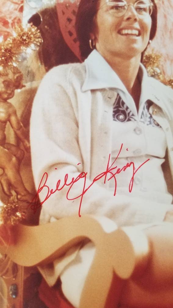 Vintage Billie Jean King Autographed Photograph | Collectible Memorabilia