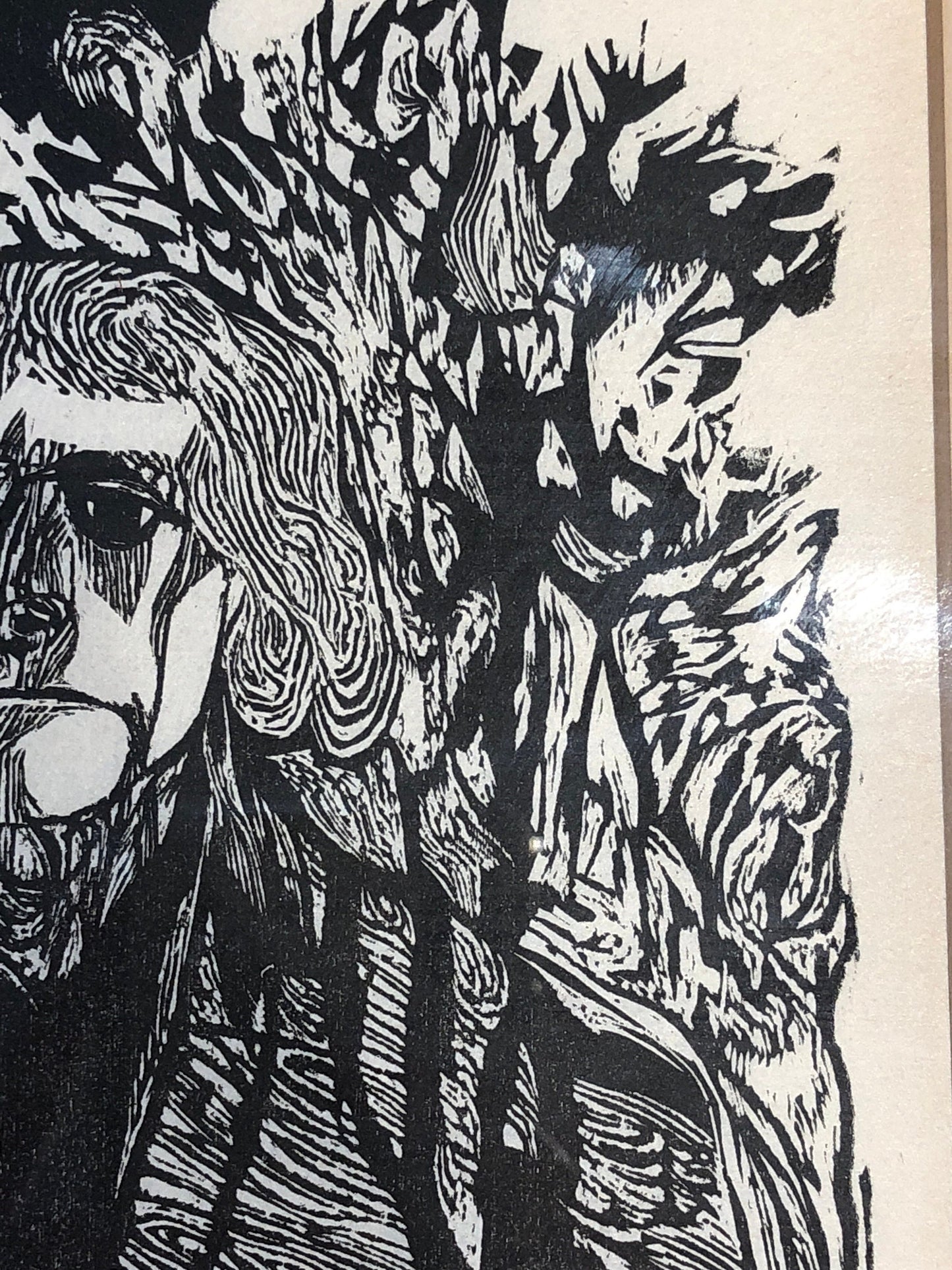 Thomas Jefferson by Jacob Landau Original wood cut art piece