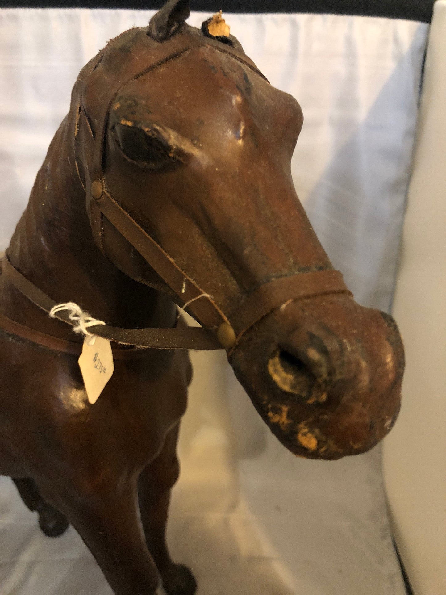 19th Century French leather horse sculpture