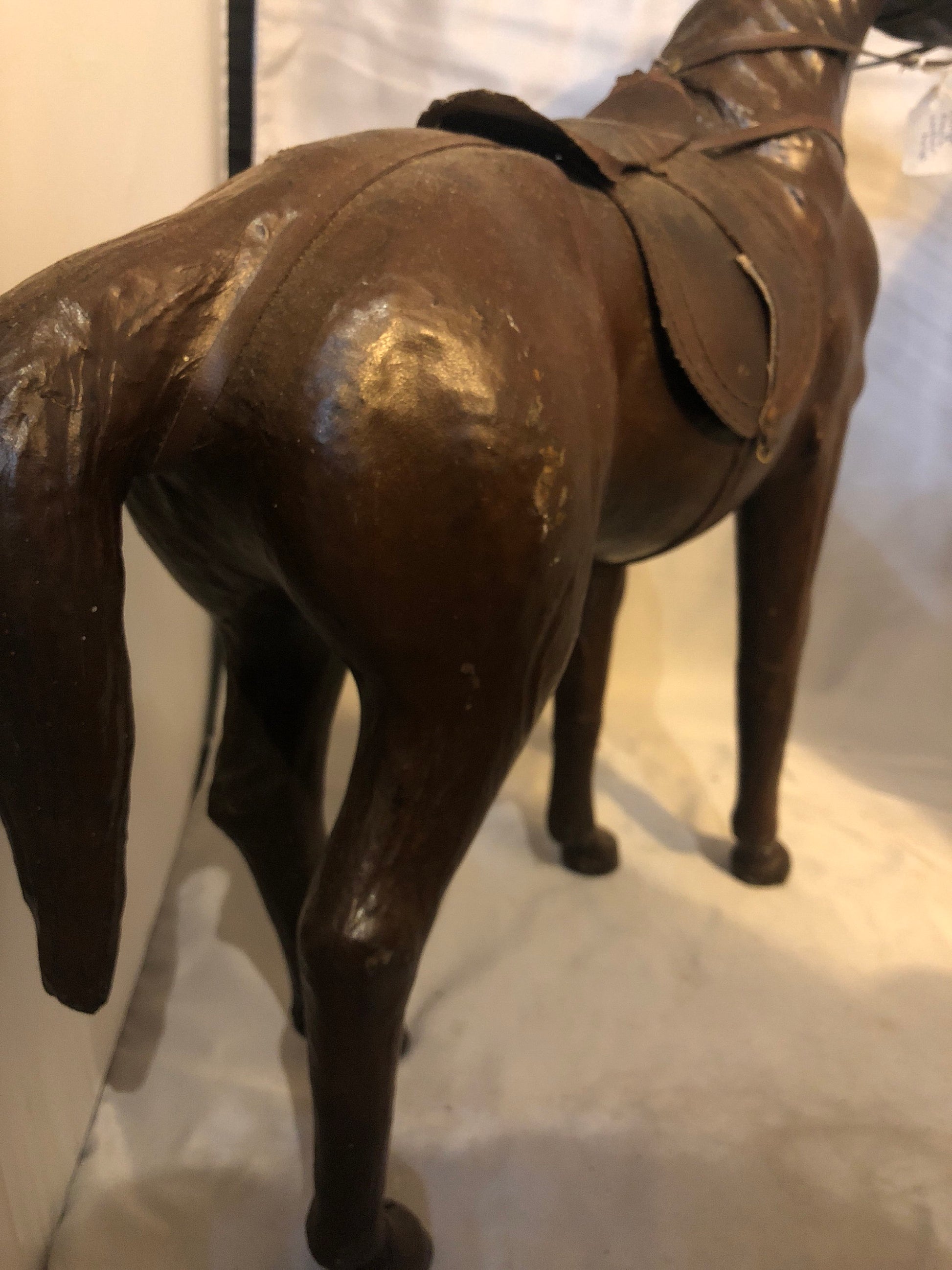 19th Century French leather horse sculpture