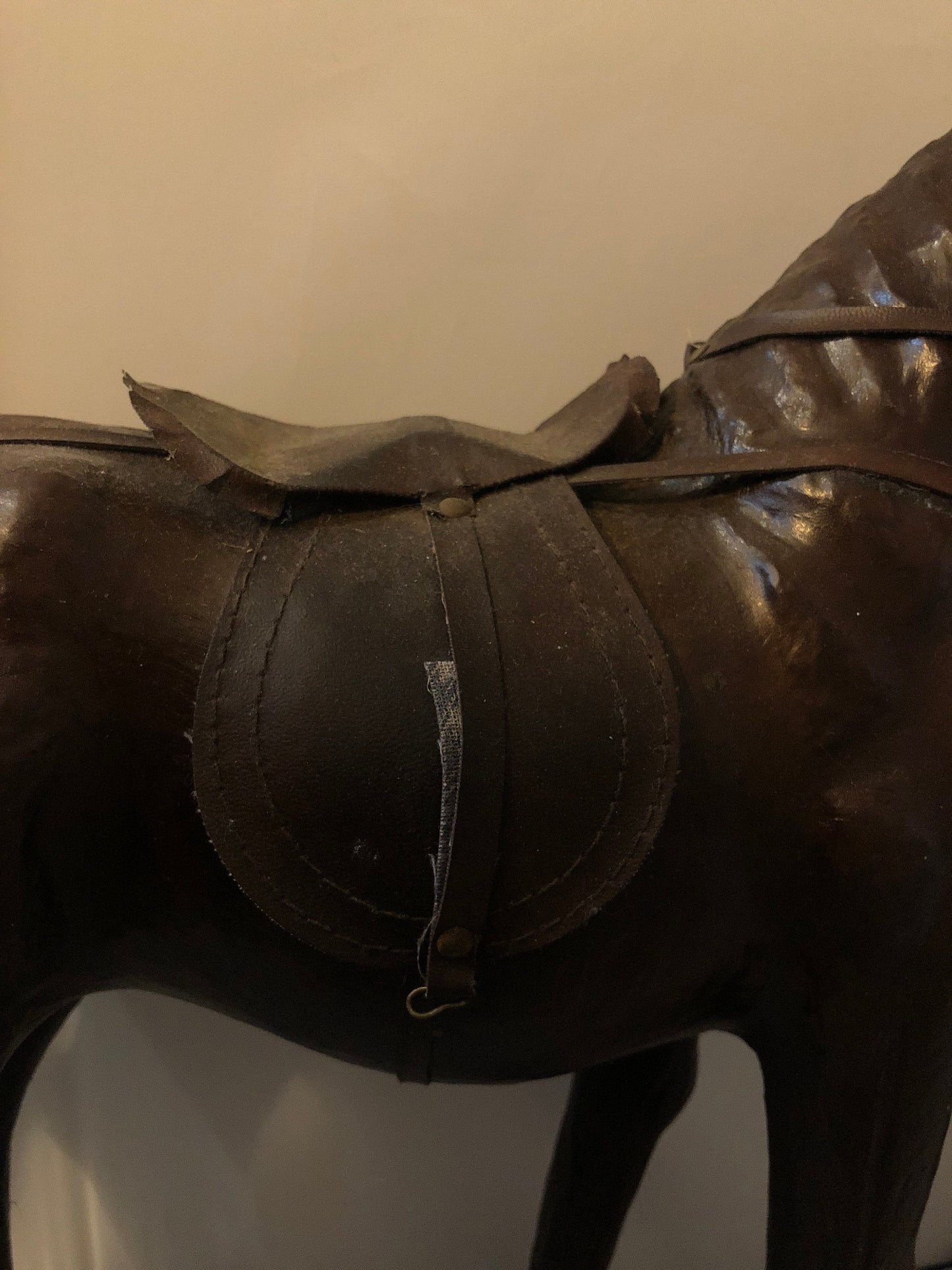 19th Century French leather horse sculpture