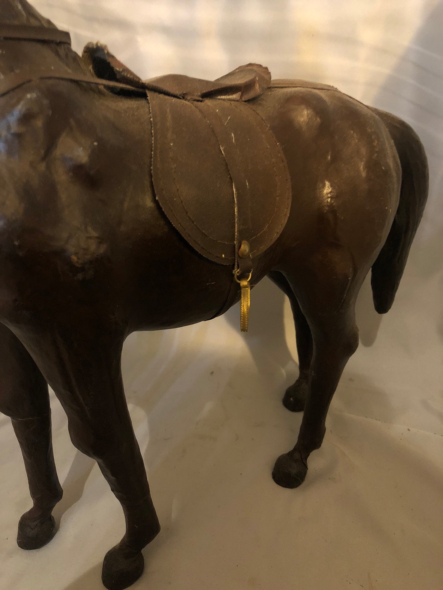 19th Century French leather horse sculpture