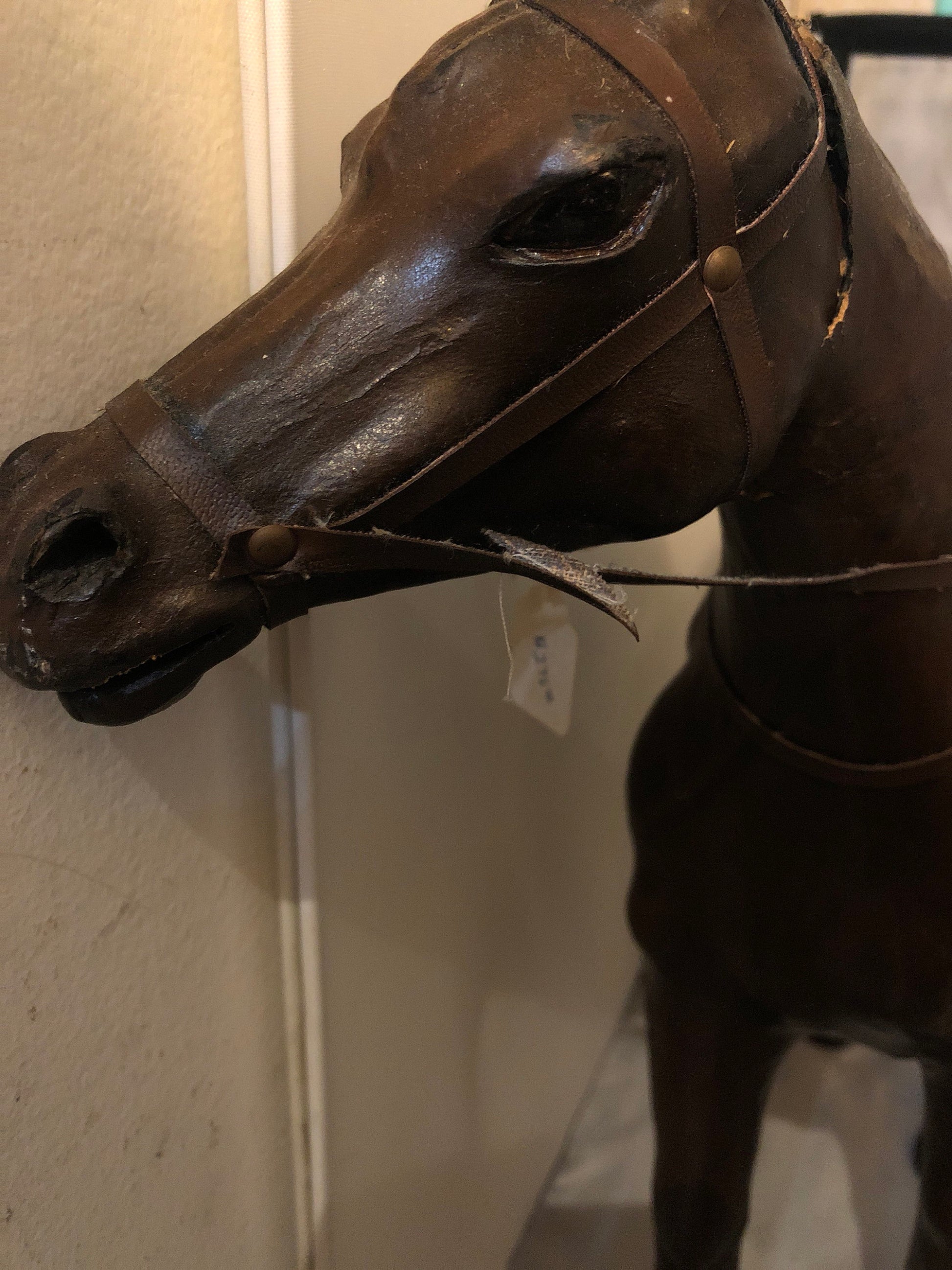 19th Century French leather horse sculpture