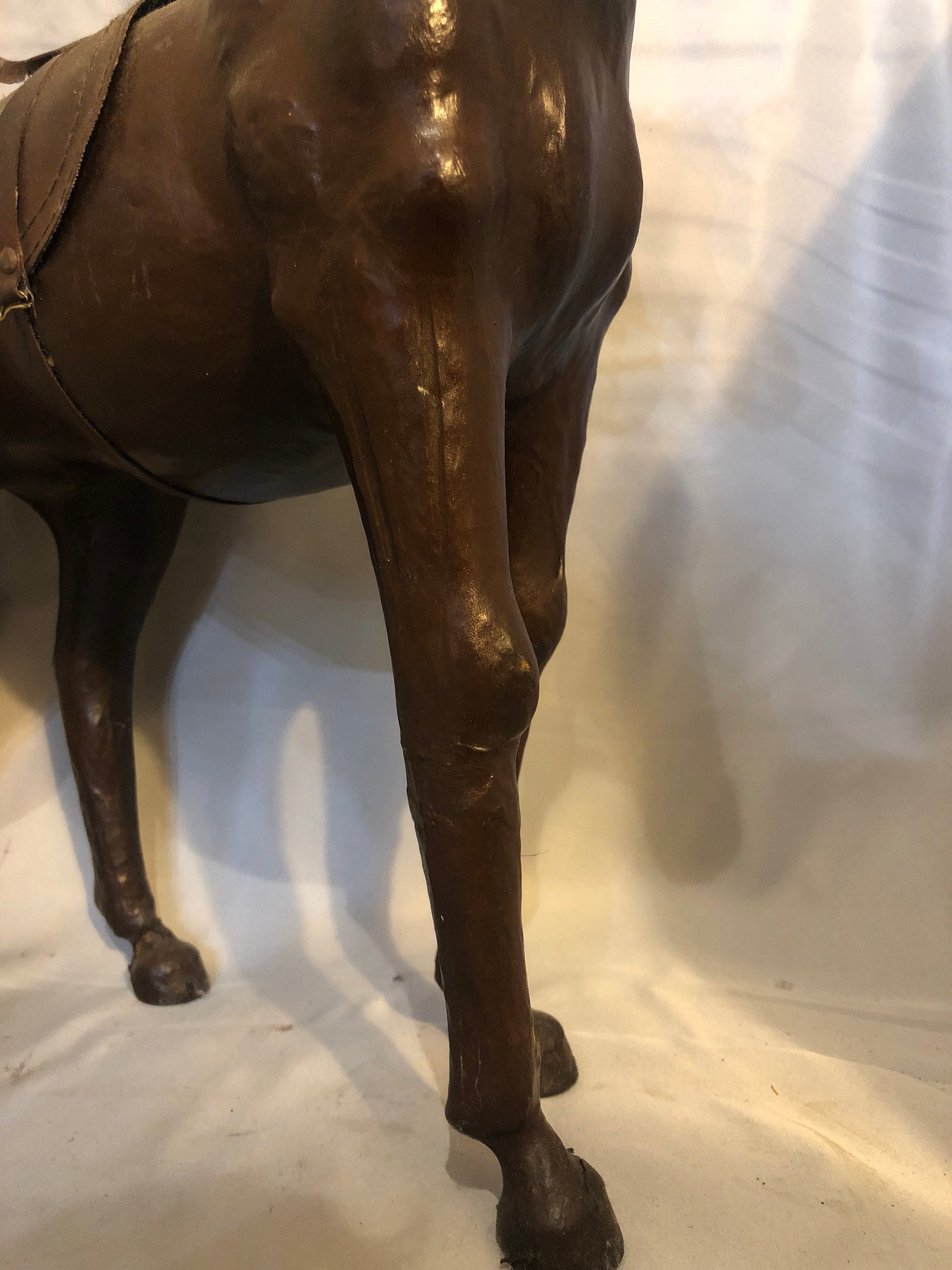 19th Century French leather horse sculpture