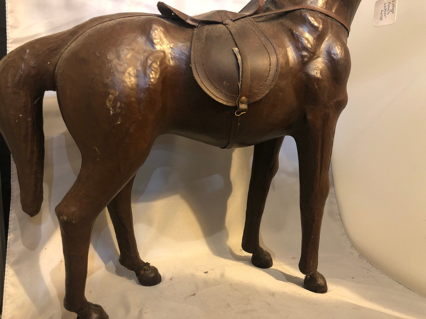 19th Century French leather horse sculpture