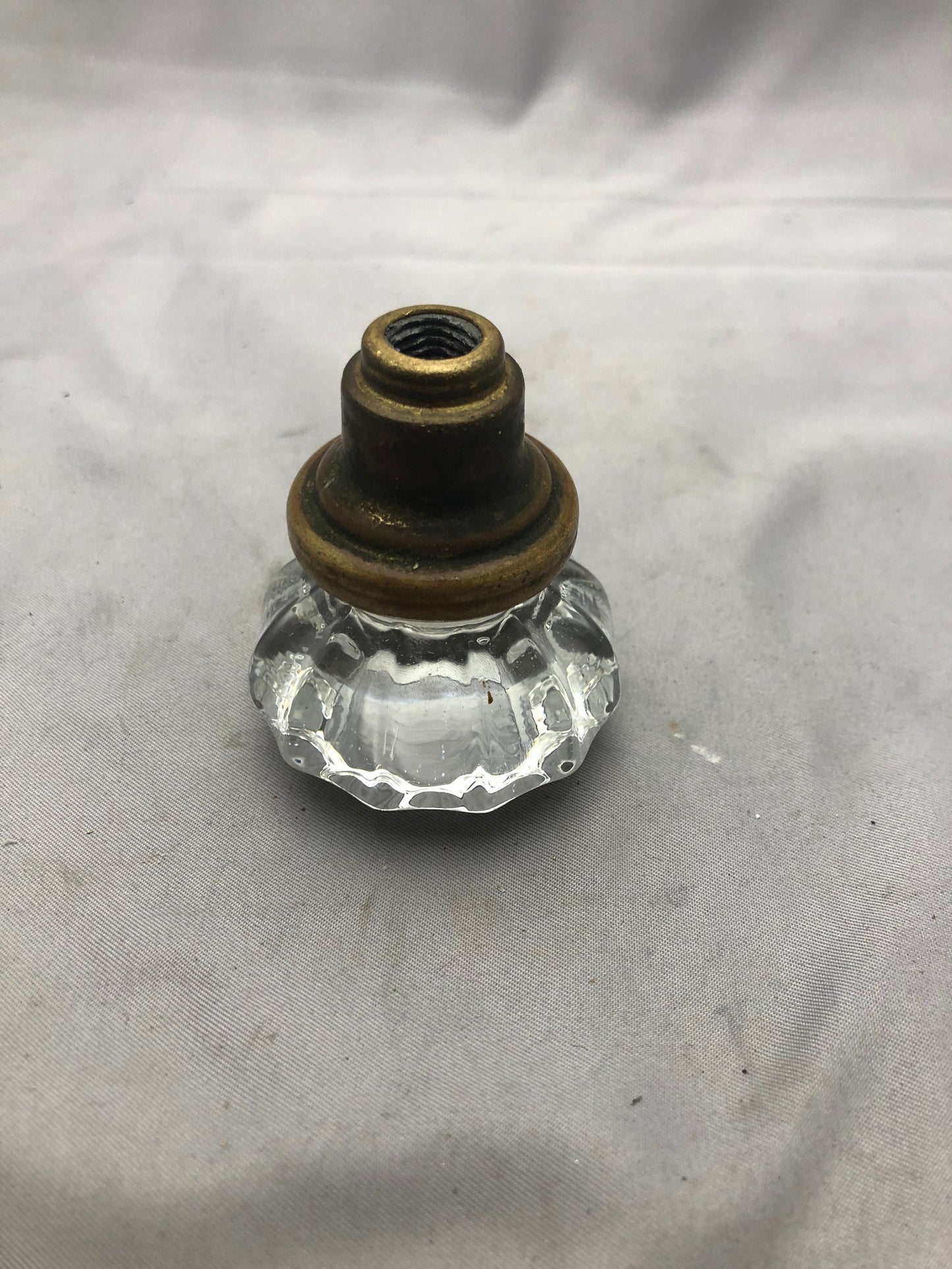 Antique Fluted Glass Door Knobs Pair