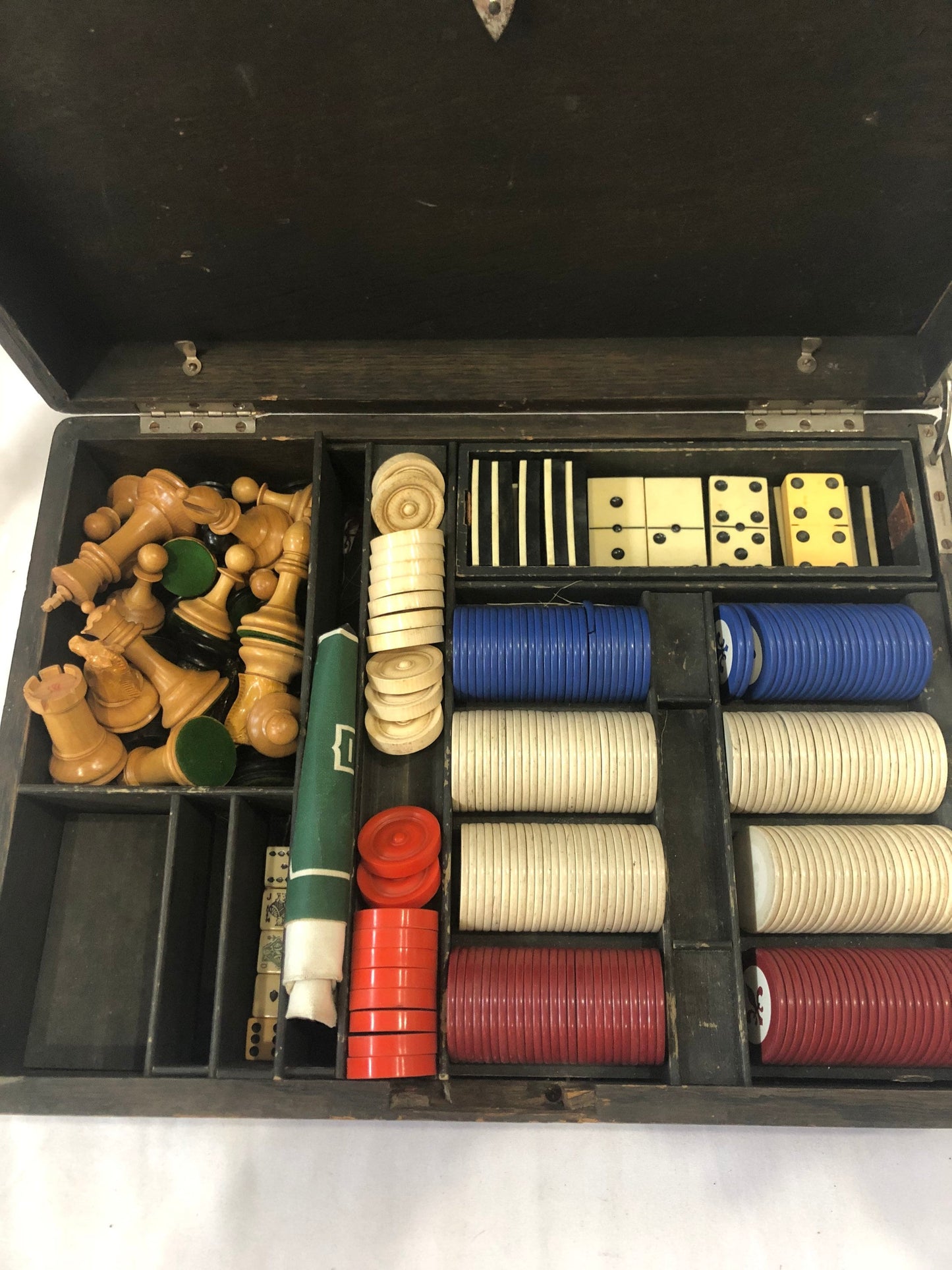 Vintage Wooden Multi Board Game Piece Set