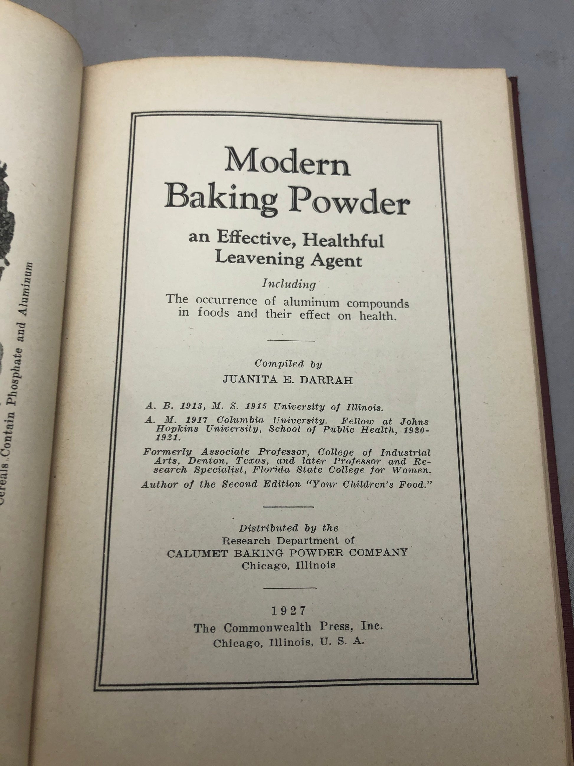 1927 'Modern Baking Powder' by Juanita E. Darrah