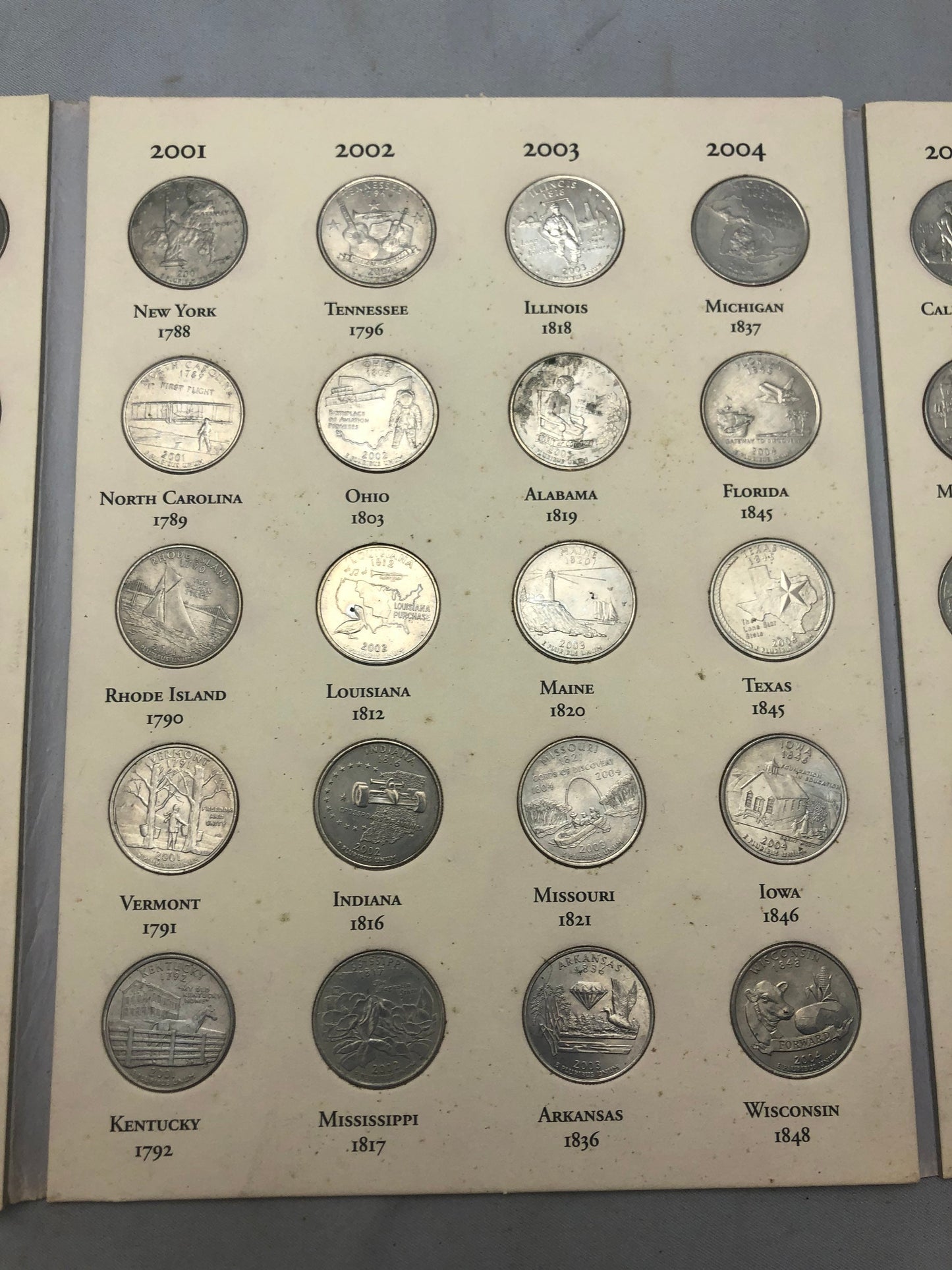 Vintage Littleton Fifty State Commemorative Quarters 1999-2008