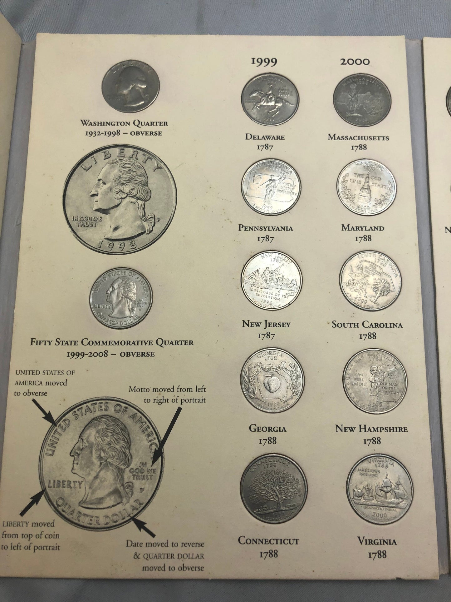 Vintage Littleton Fifty State Commemorative Quarters 1999-2008