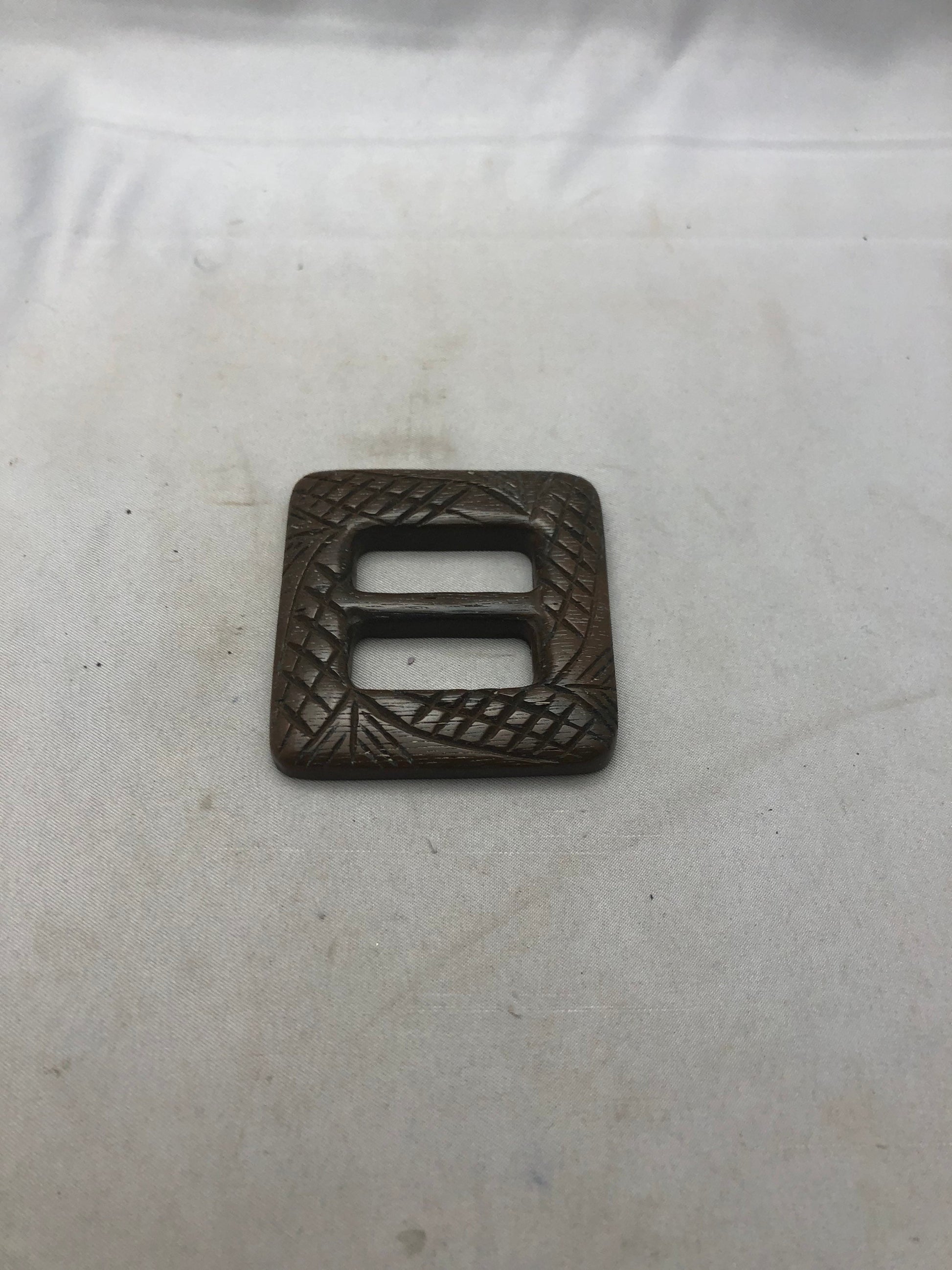 Vintage Brown Bakelite Belt Buckle