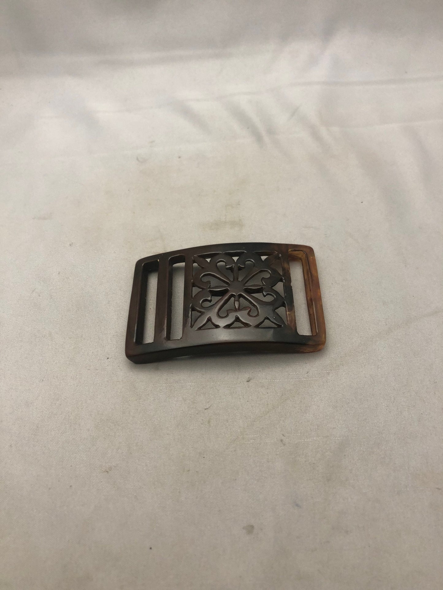 Vintage Brown Bakelite Belt Buckle