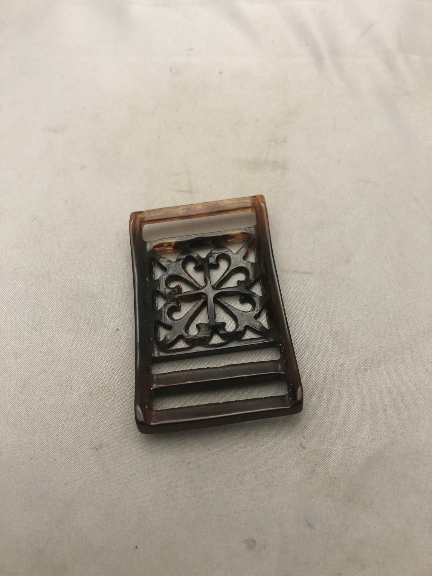 Vintage Brown Bakelite Belt Buckle