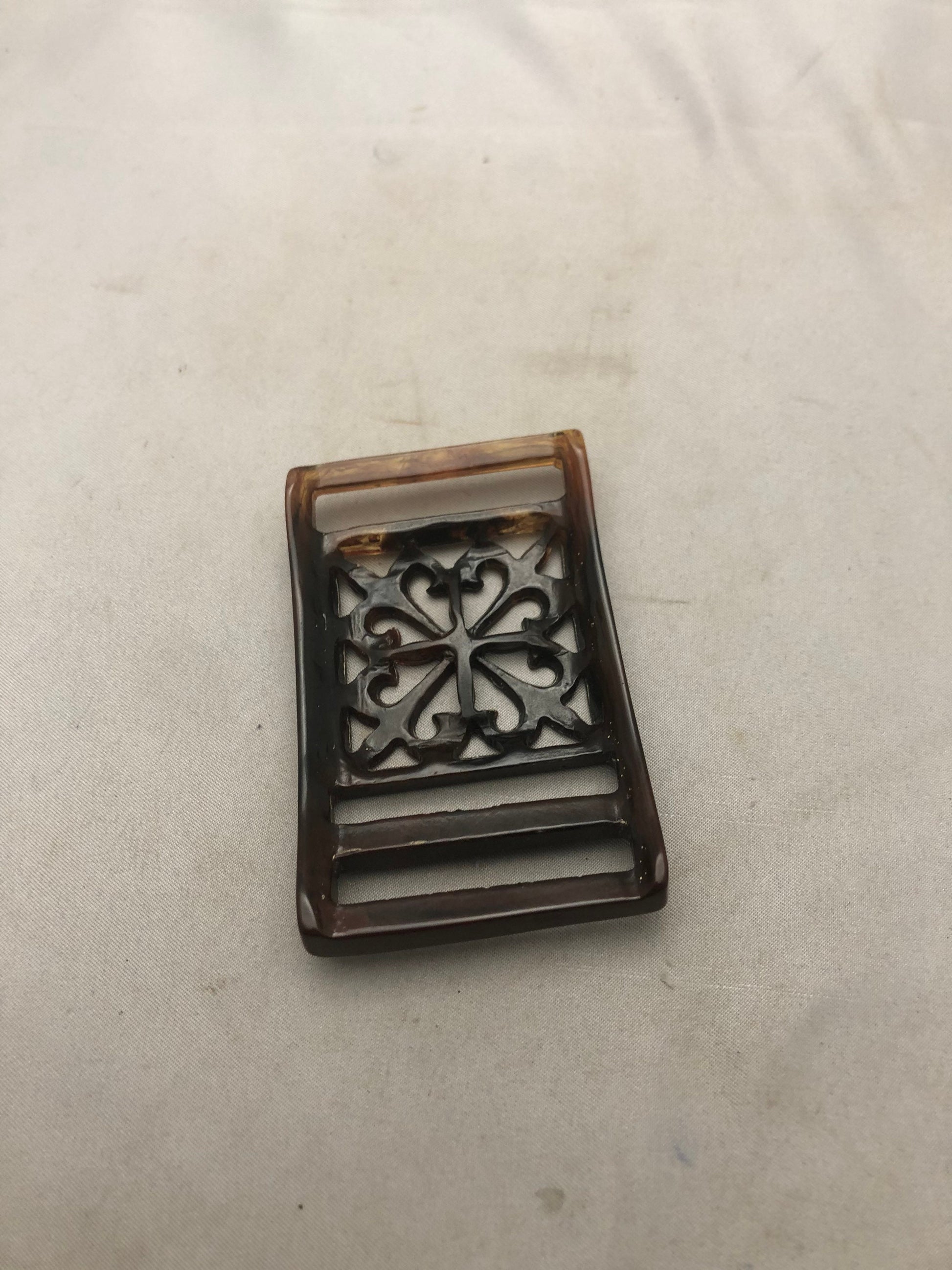 Vintage Brown Bakelite Belt Buckle