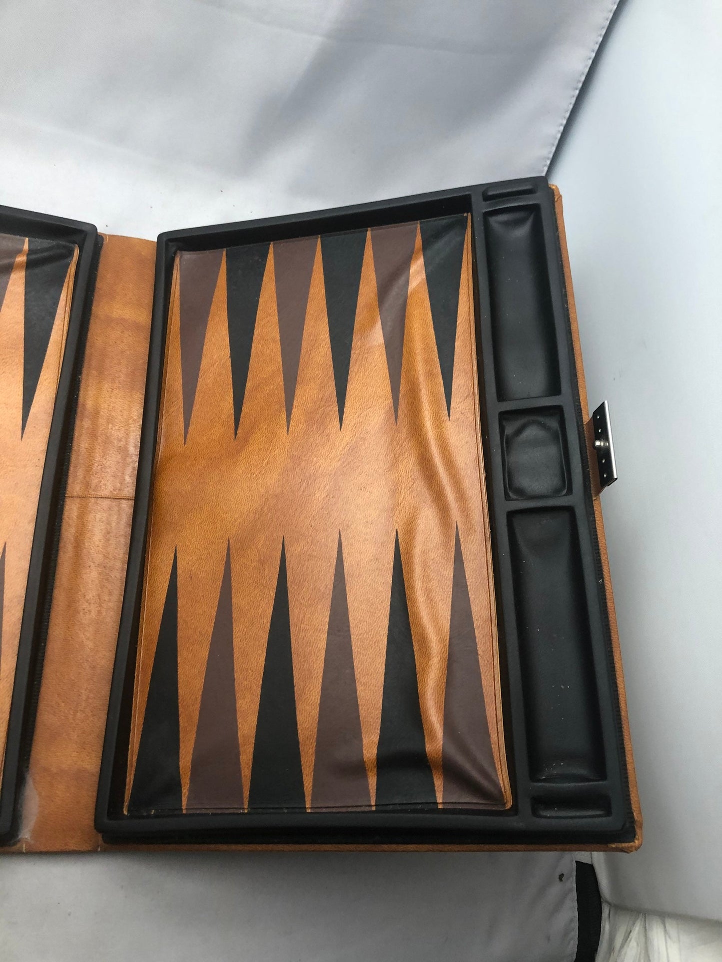 Vintage Pleather Backgammon Set