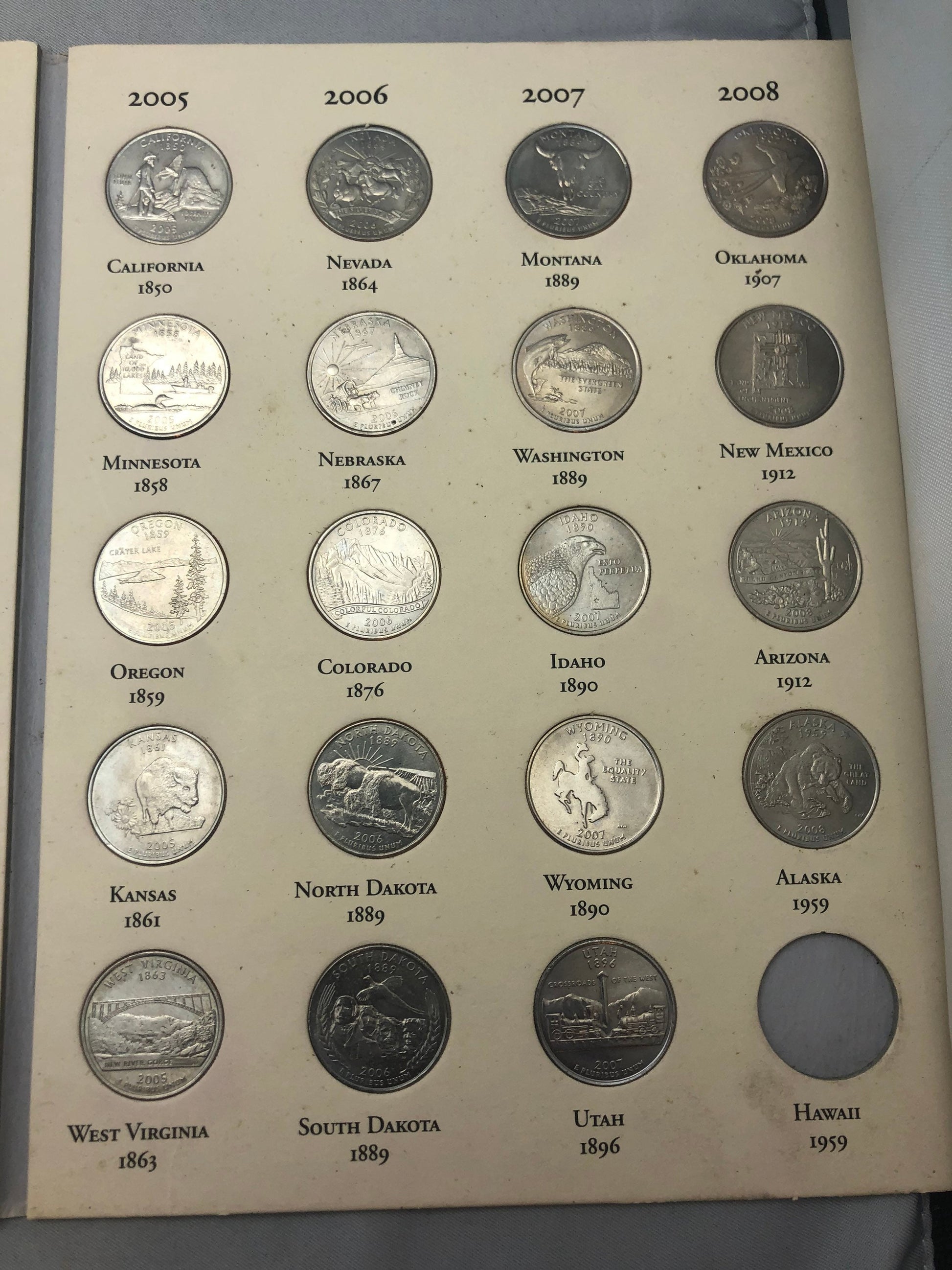 Vintage Littleton Fifty State Commemorative Quarters 1999-2008