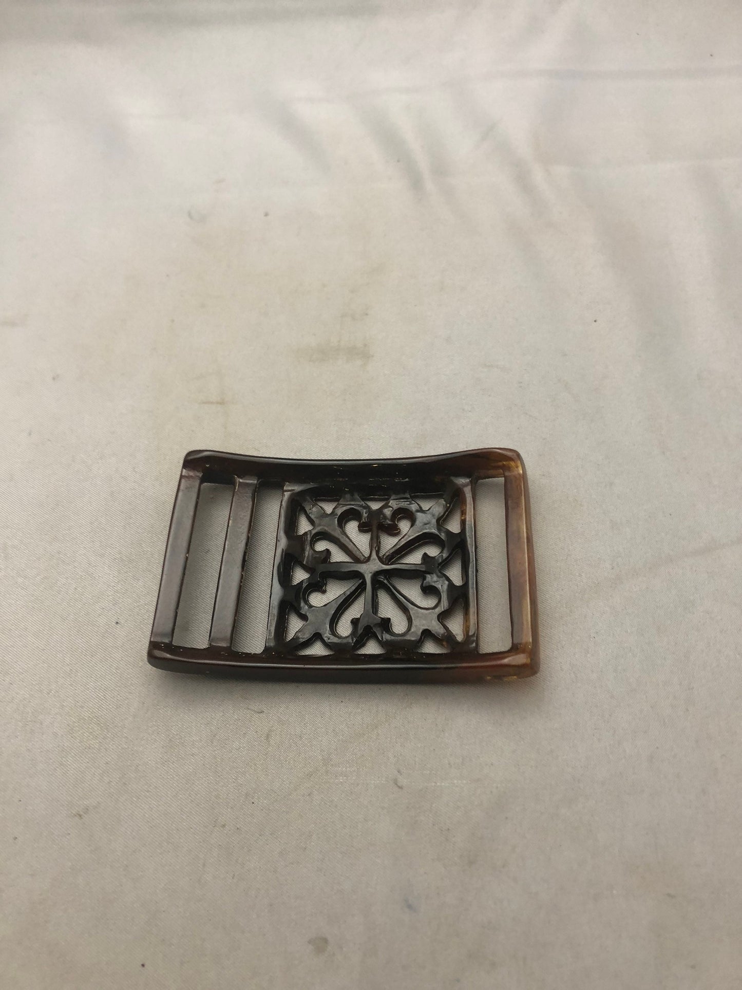 Vintage Brown Bakelite Belt Buckle