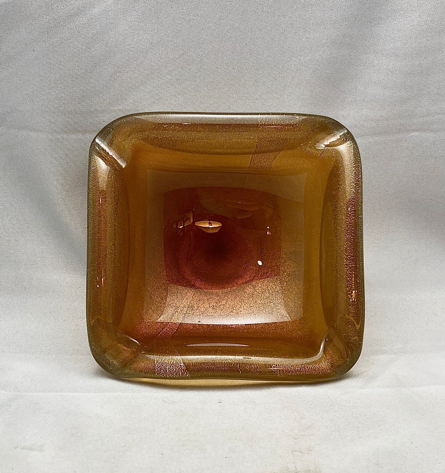 Vintage Butterscotch Gold Venetian Glass Ashtray