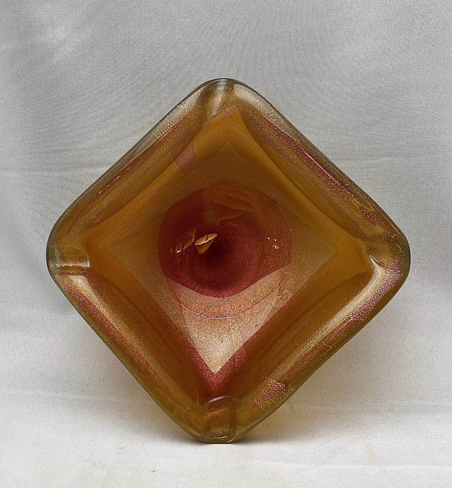 Vintage Butterscotch Gold Venetian Glass Ashtray