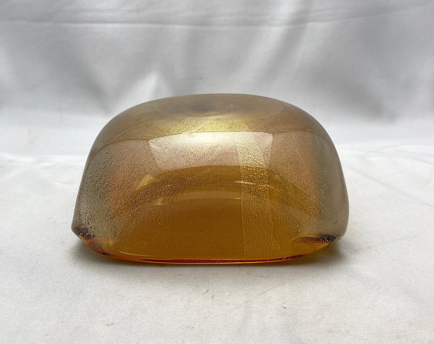 Vintage Butterscotch Gold Venetian Glass Ashtray