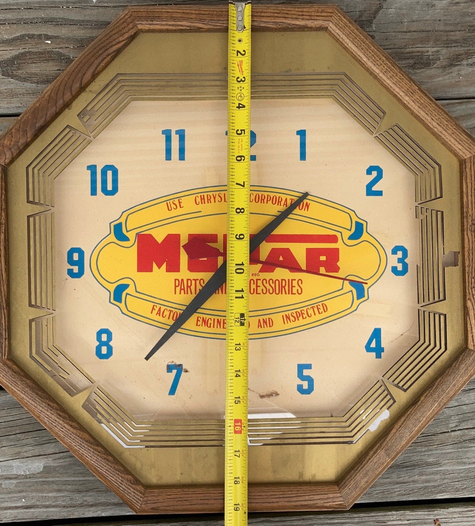 Vintage Mopar Plug-in Wall Clock, 1950's Collector's Item, Classic Car Decor, Unique Gift Idea