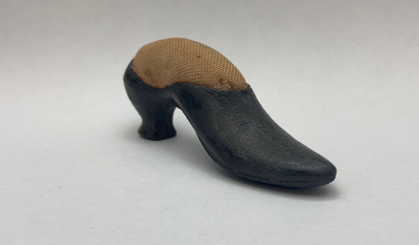 Antique 1930’s Pewter Ladies Shoe Pincushion