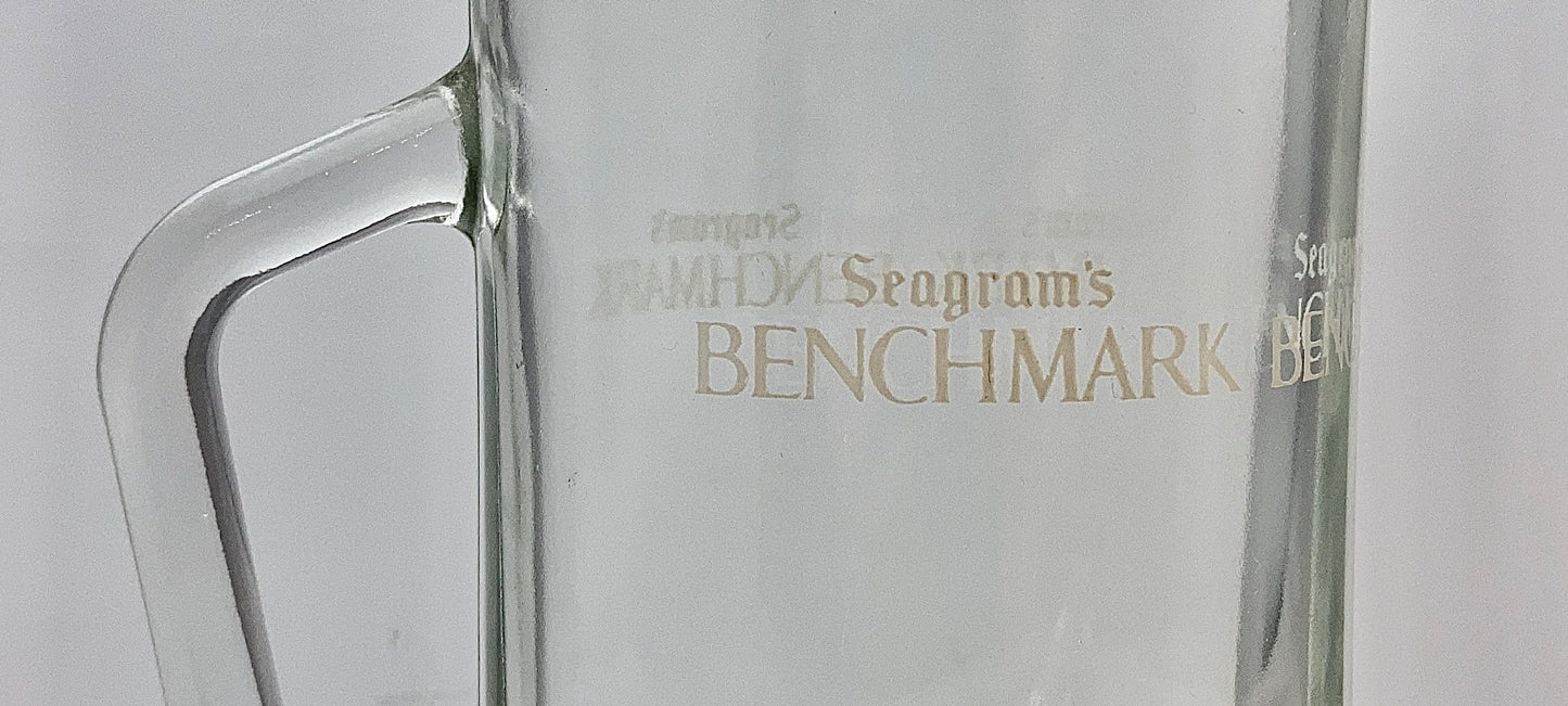 Vintage Seagram's Benchmark Kentucky Bourbon Whiskey Glass Pitcher with Ice Lip