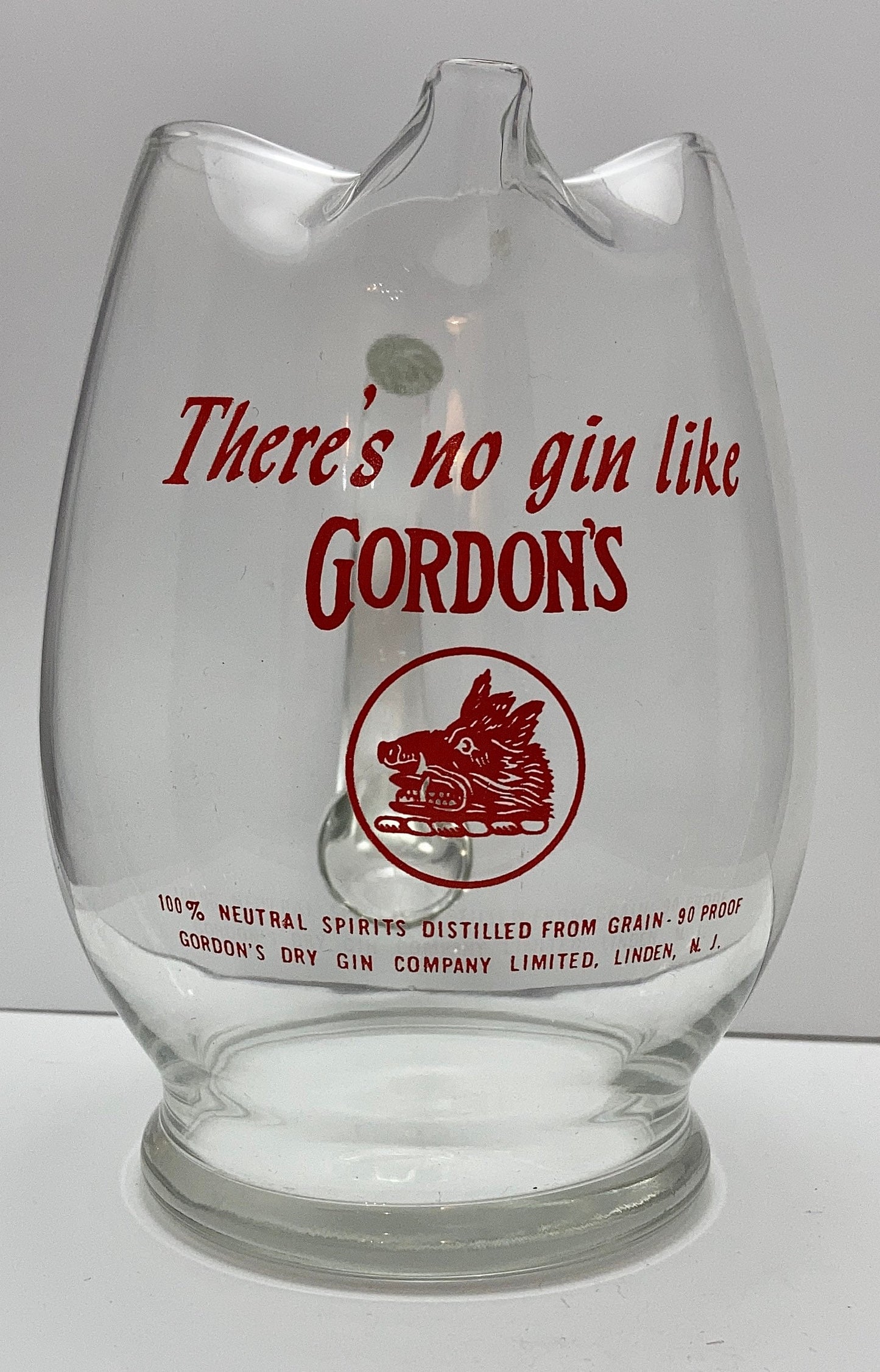 Vintage Gordon’s Dry Gin Advertising Glass Pitcher | Home & Living