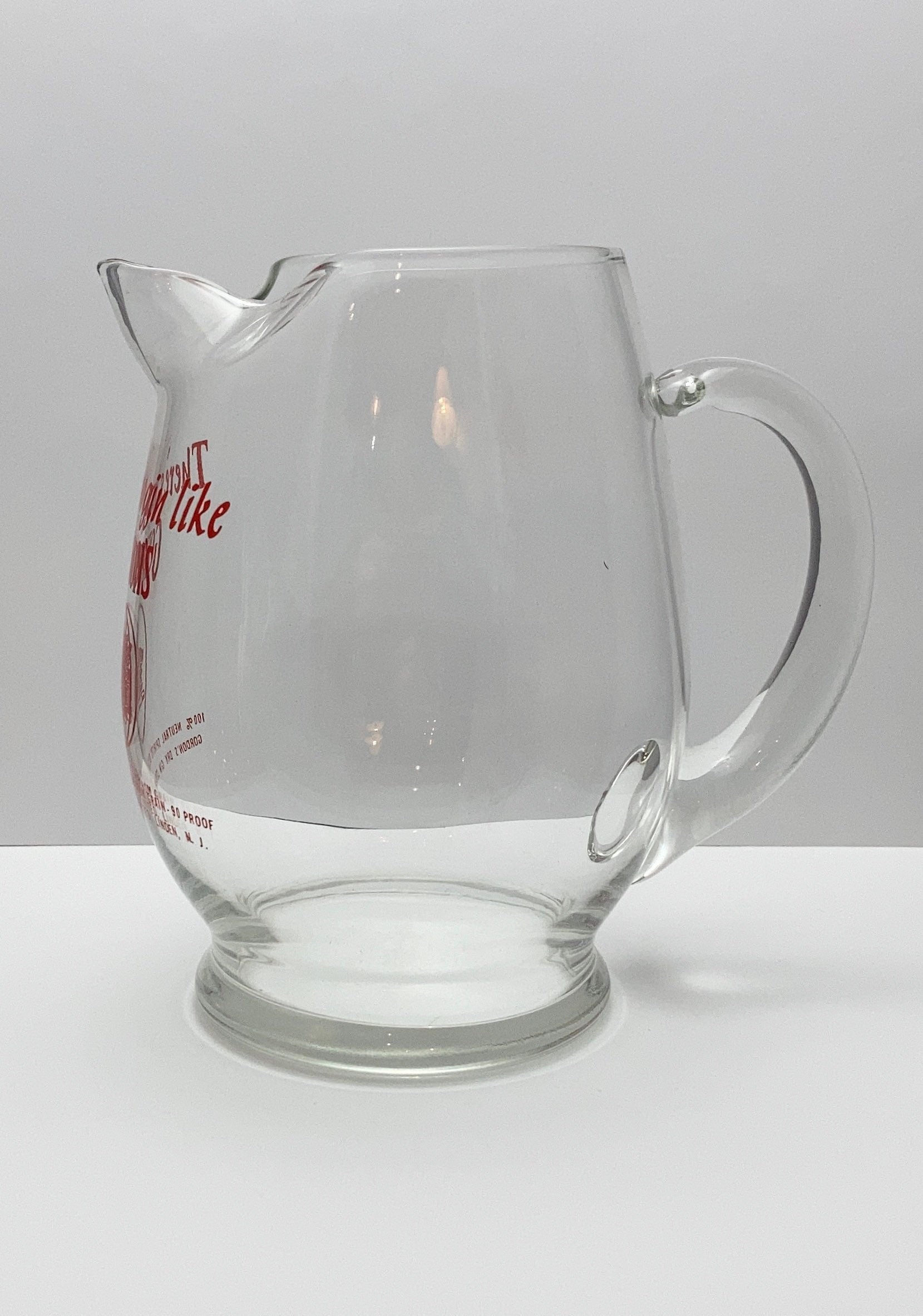 Vintage Gordon’s Dry Gin Advertising Glass Pitcher | Home & Living