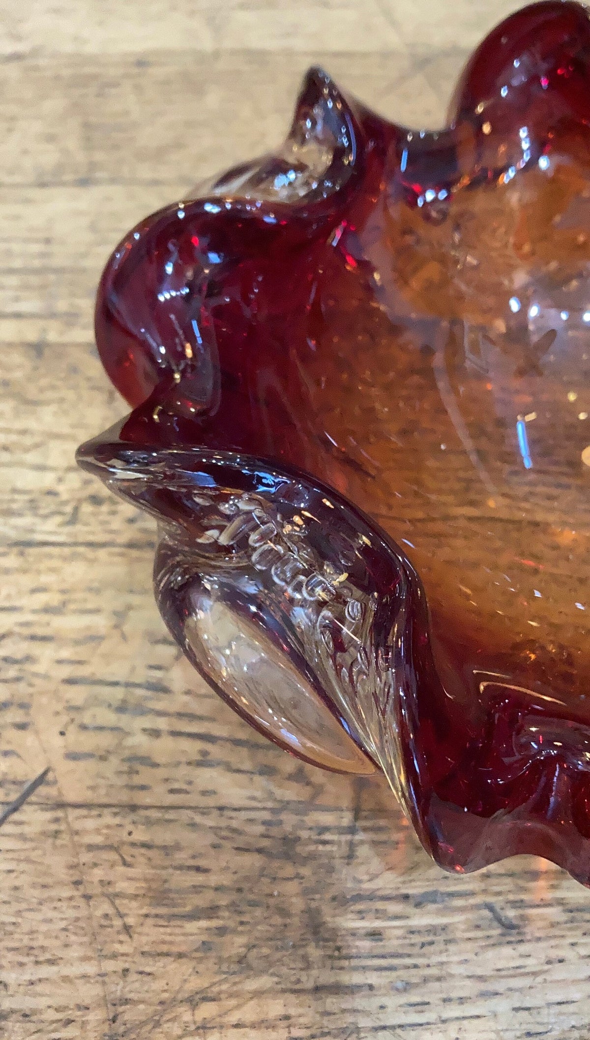 Vintage Murano Glass Flower Petal Bowl | Home Decor
