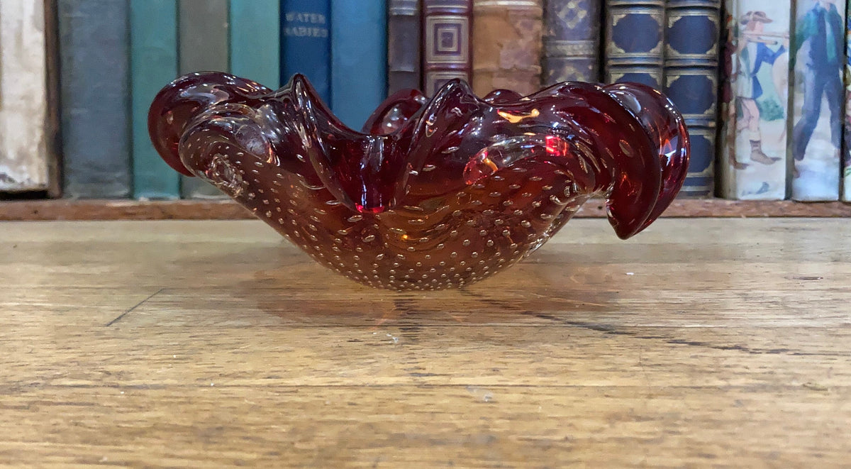 Vintage Murano Glass Flower Petal Bowl | Home Decor