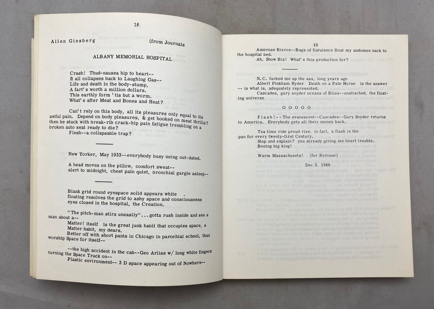 1969 Publication of Poetry, ‘Caterpillar, A Gathering of Tribes’ Volume 7 by Clayton Eshleman