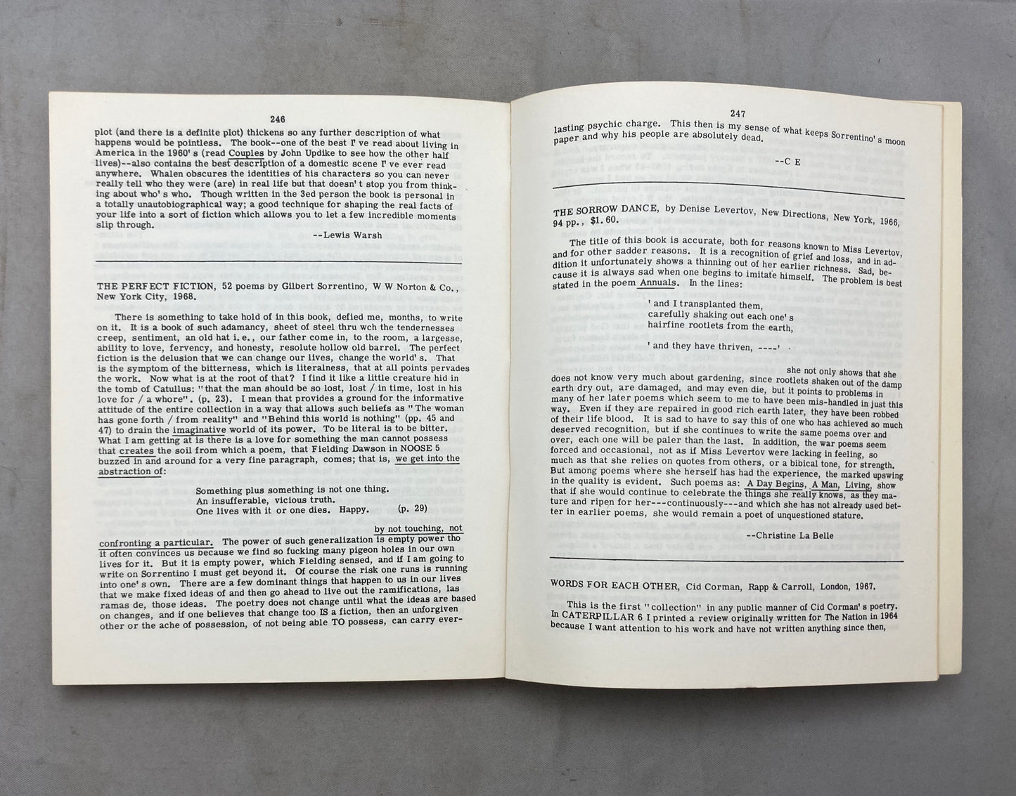 1969 Publication of Poetry, ‘Caterpillar, A Gathering of Tribes’ Volume 7 by Clayton Eshleman