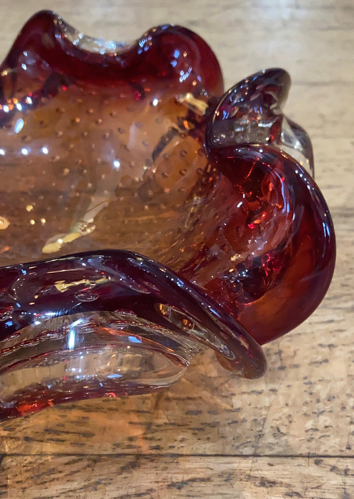 Vintage Murano Glass Flower Petal Bowl | Home Decor