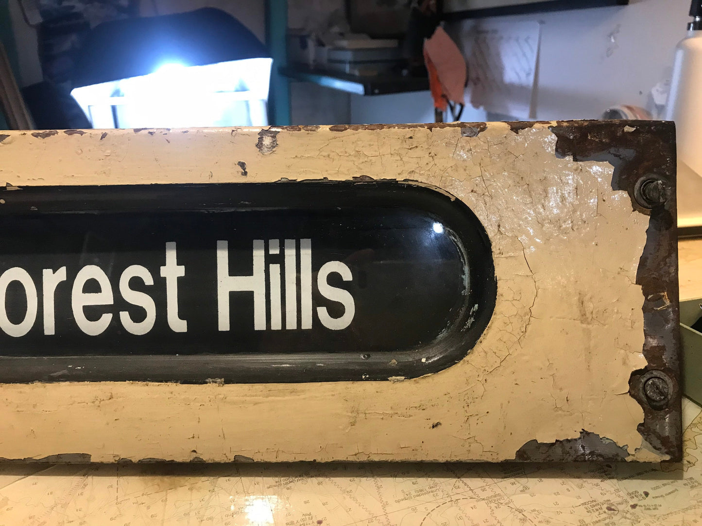 Vintage NYC Subway Roll Sign R-10 in Signbox - BK, Queens and Bronx